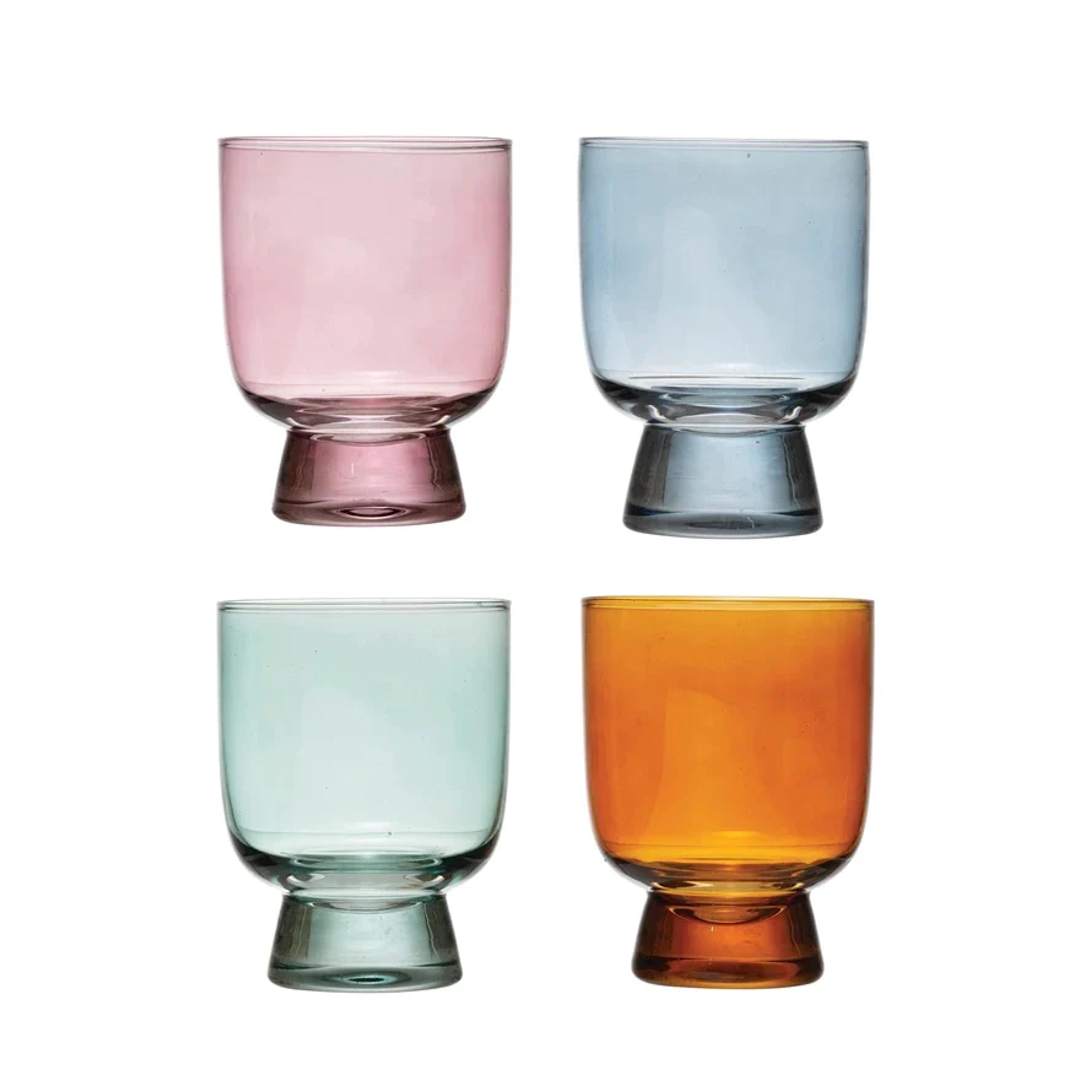 6 oz. Drinking Glass, 4 Colors (Set of 4)