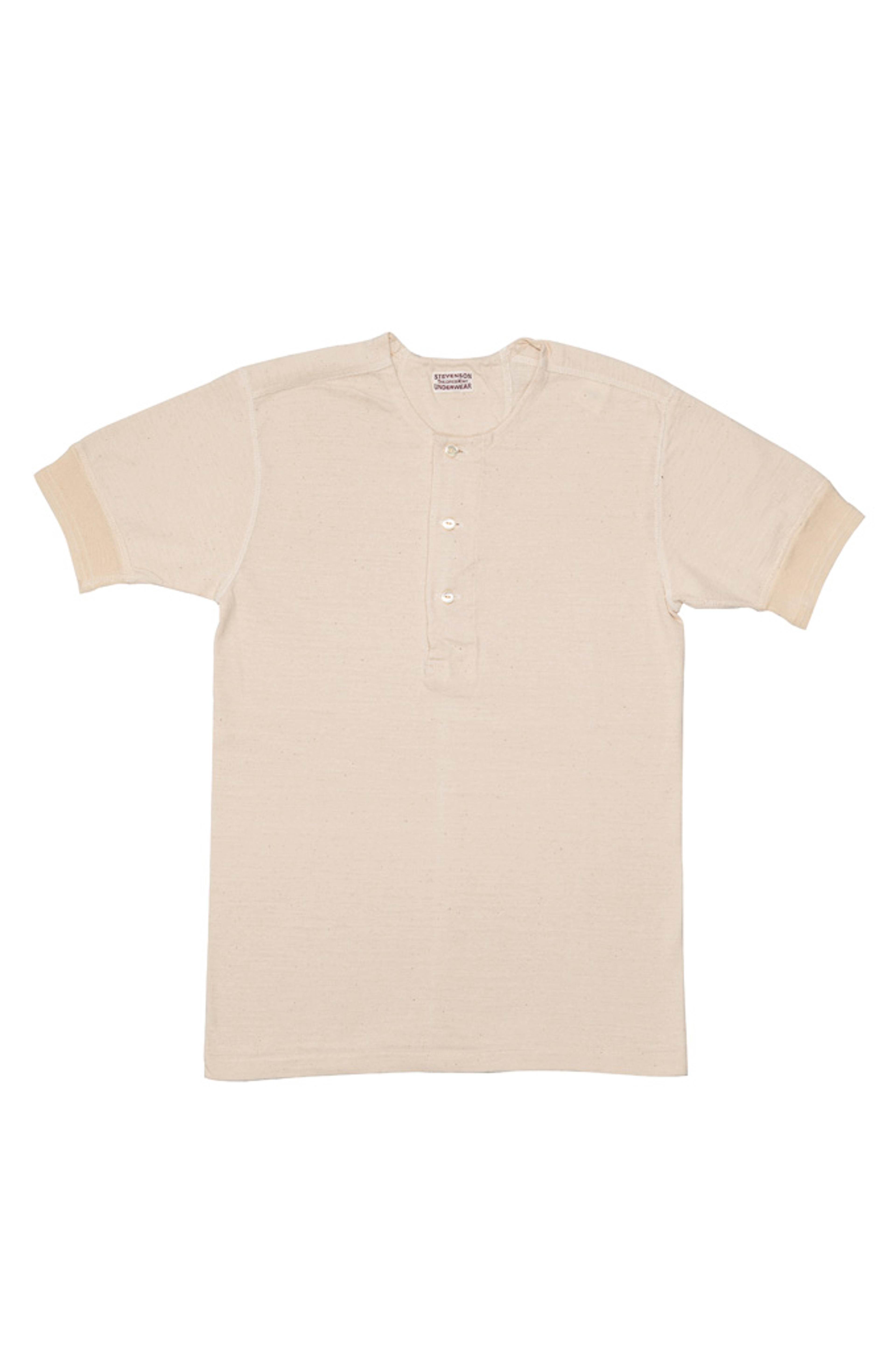 Stevenson Loopwheeled Short Sleeve - Henley Oatmeal