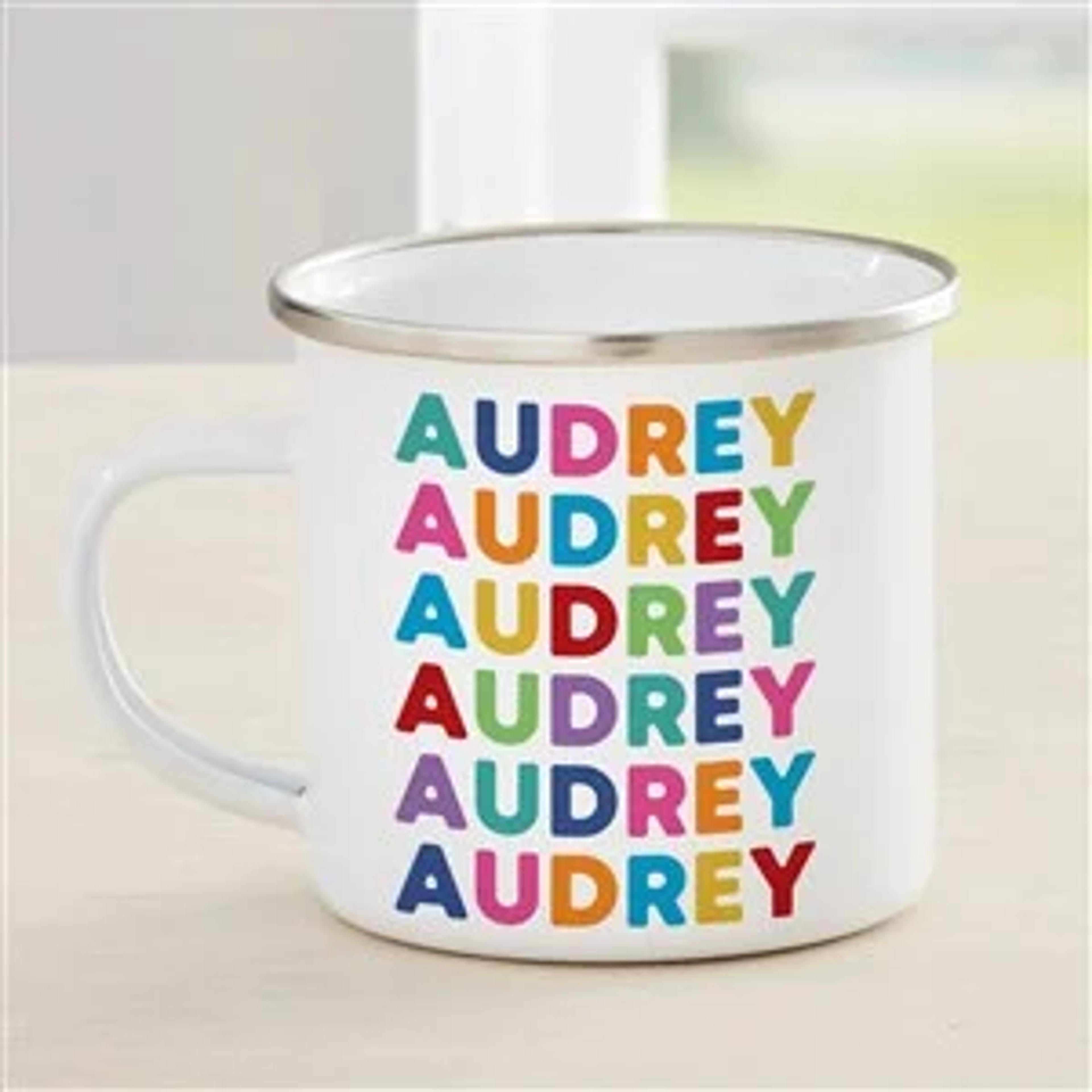 Vibrant Name Personalized Kids Enamel Mugs