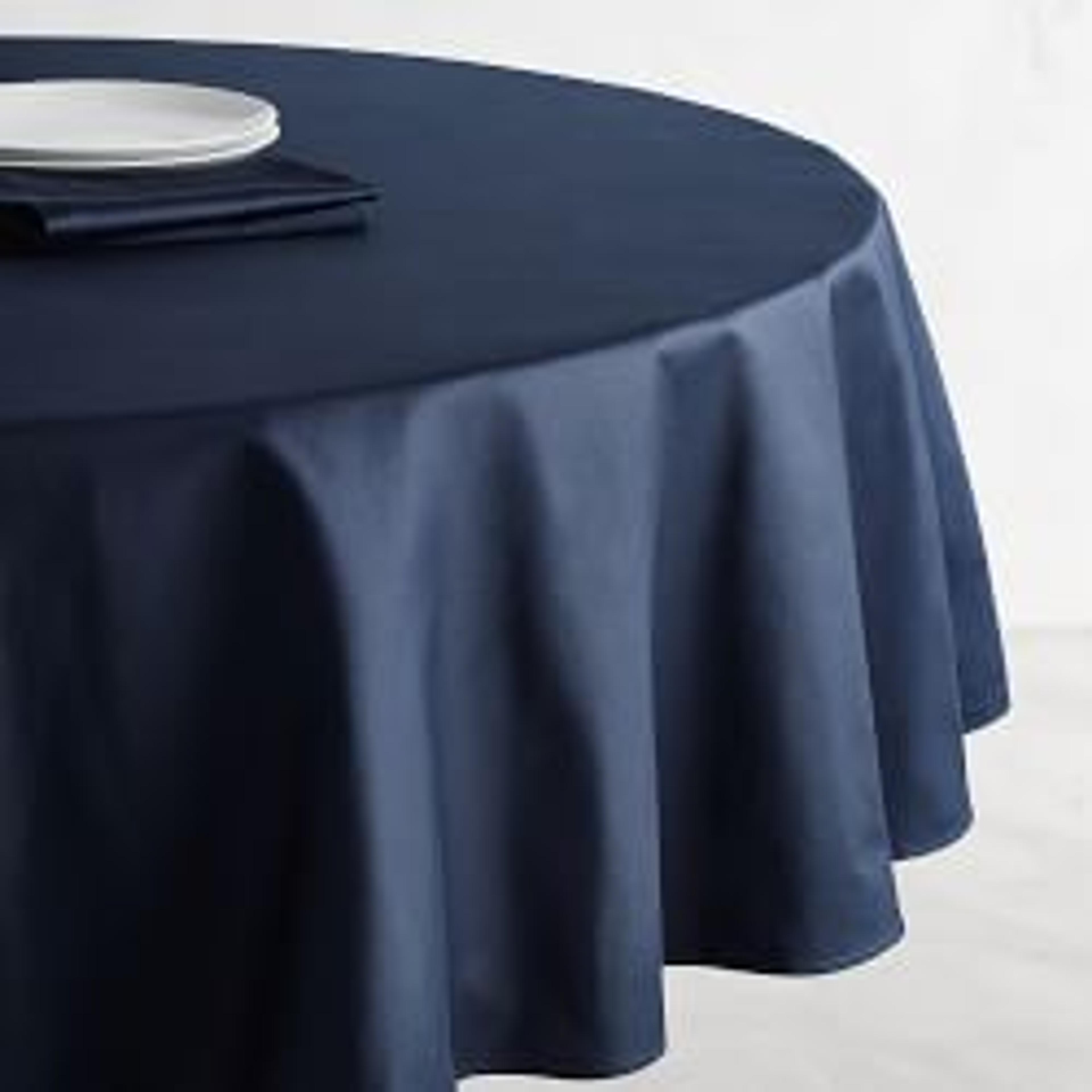 Hotel Tablecloth, 90" Round, Navy