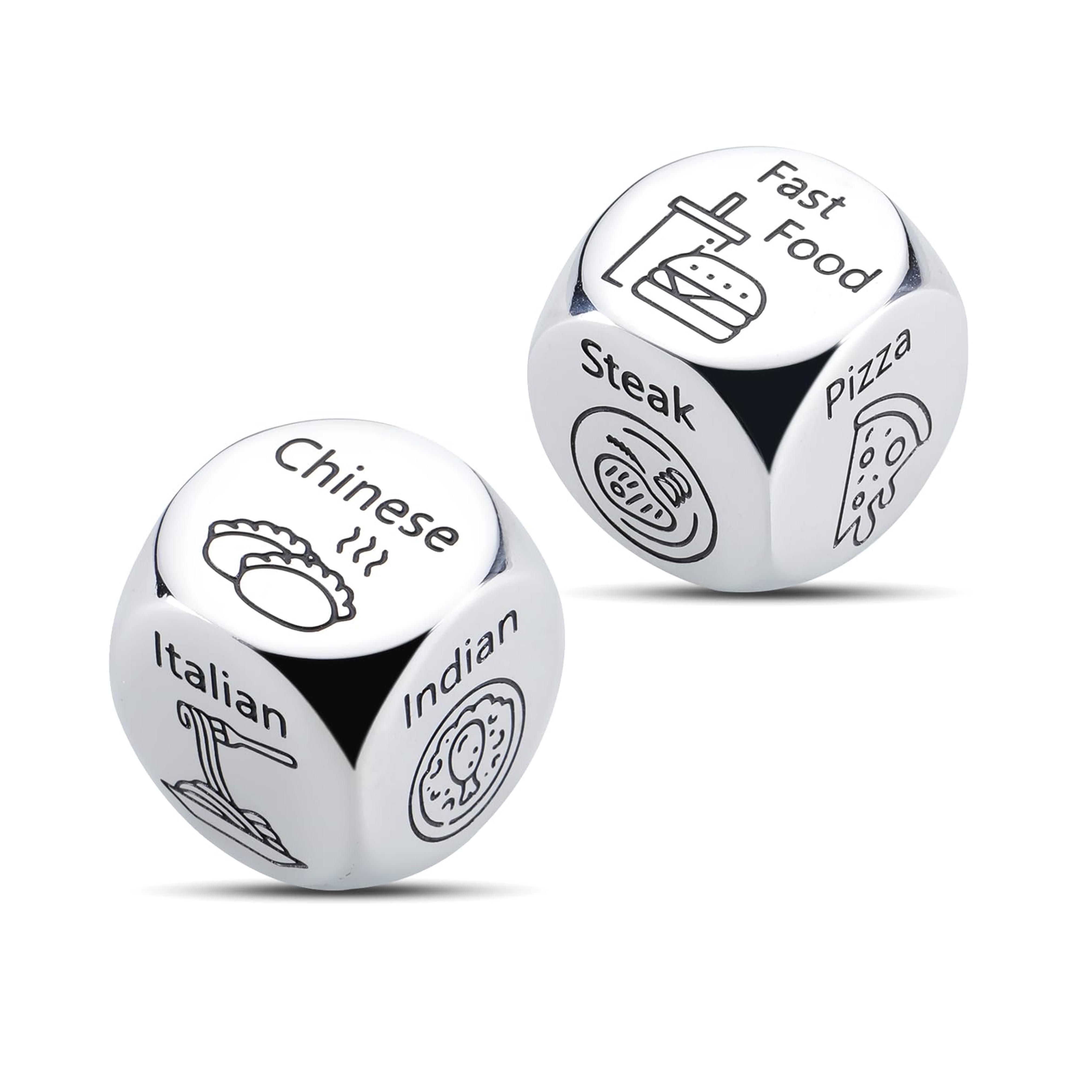 2 Pcs Anniversary Valentines Day Date Night Gifts for Couples Husband Wife 11th Steel Anniversary Food Decision Dice Gifts for Boyfriend Girlfriend Funny Gag Gifts Birthday Son Daughter Teen Boys Girl