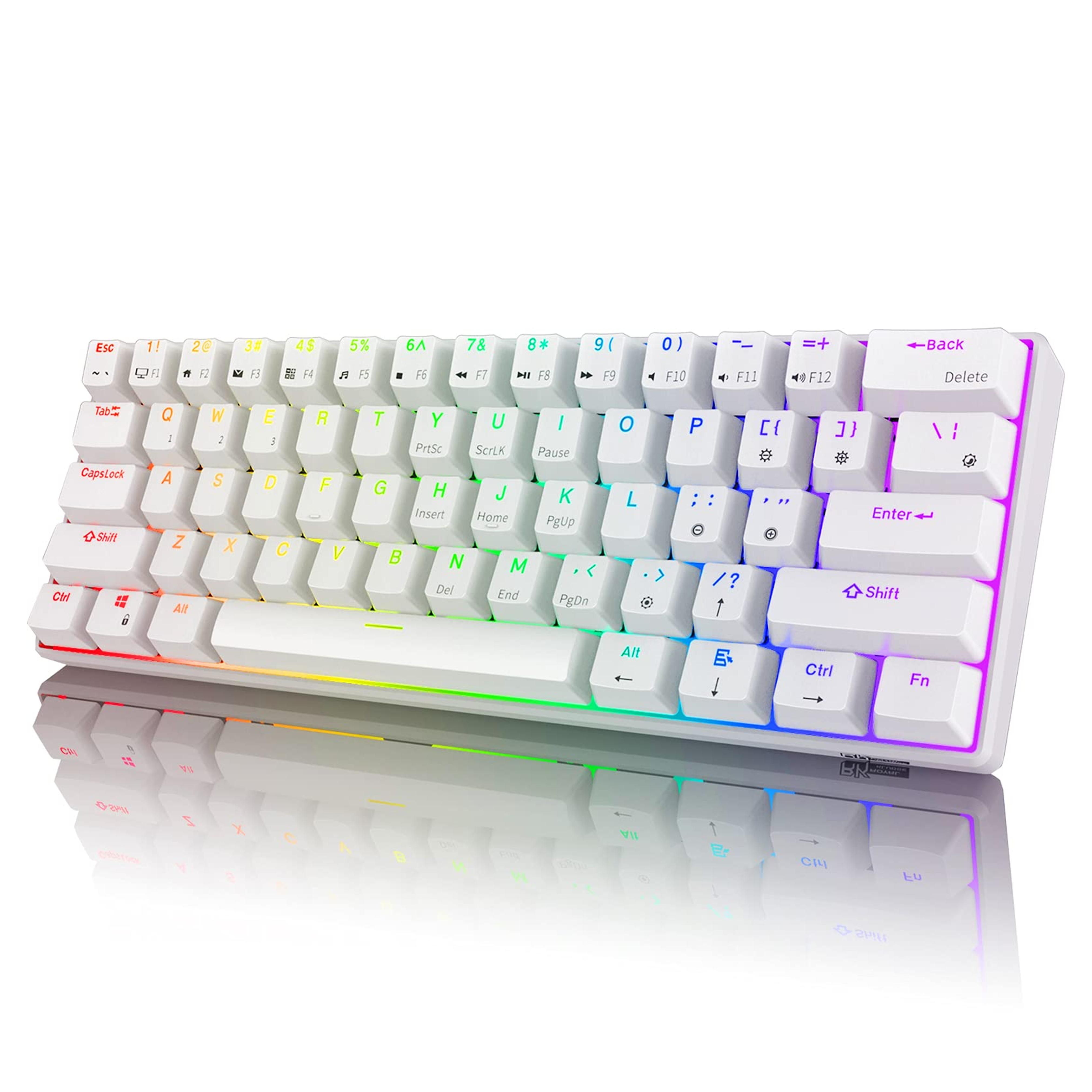 RK ROYAL KLUDGE RK61 2.4Ghz Wireless/Bluetooth/Wired 60% Mechanical Keyboard, 61 Keys RGB Hot Swappable Red Switch Gaming Keyboard with Software for Win/Mac
