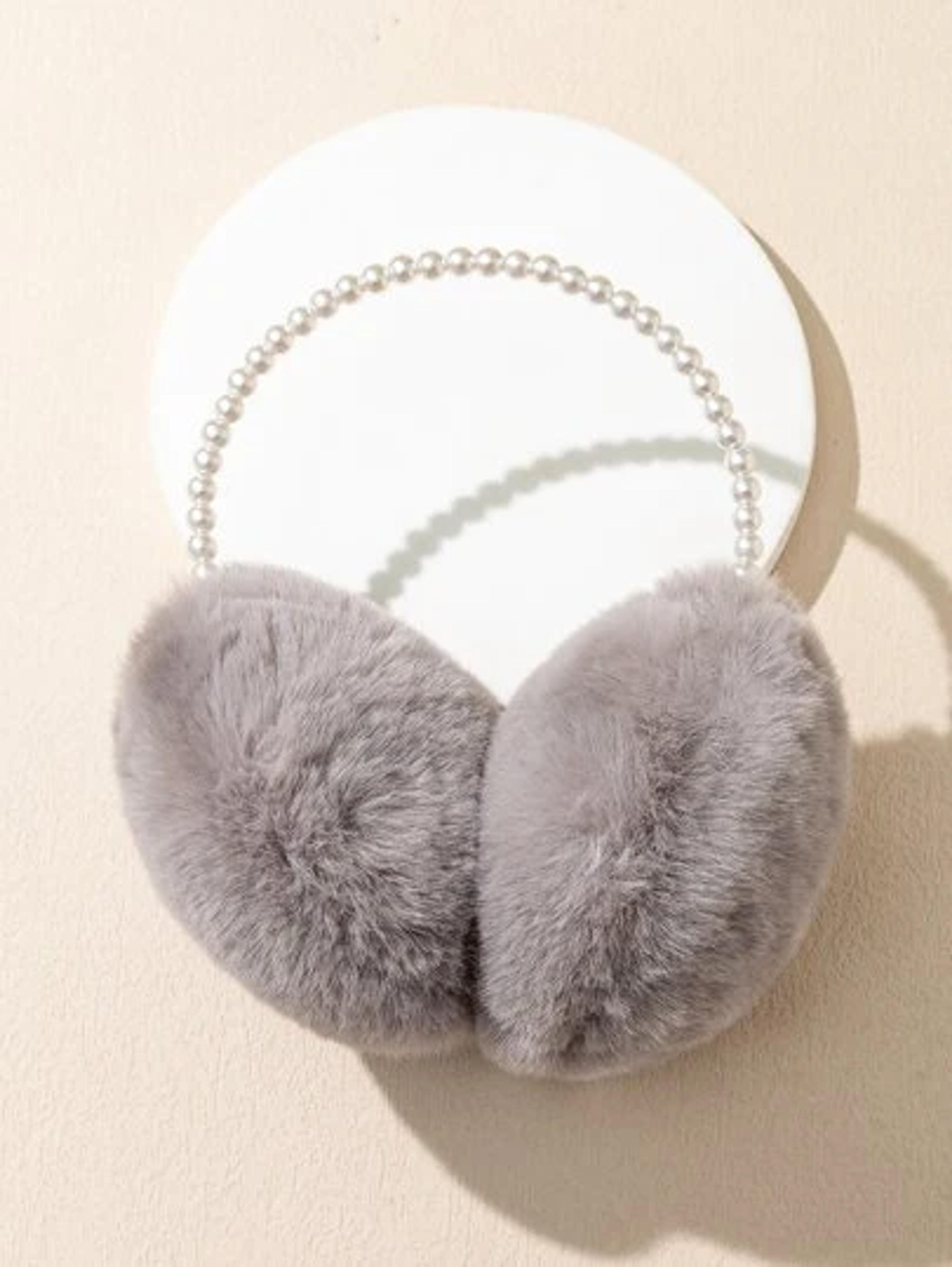 Faux Pearl Decor Fluffy Earmuffs | SHEIN USA