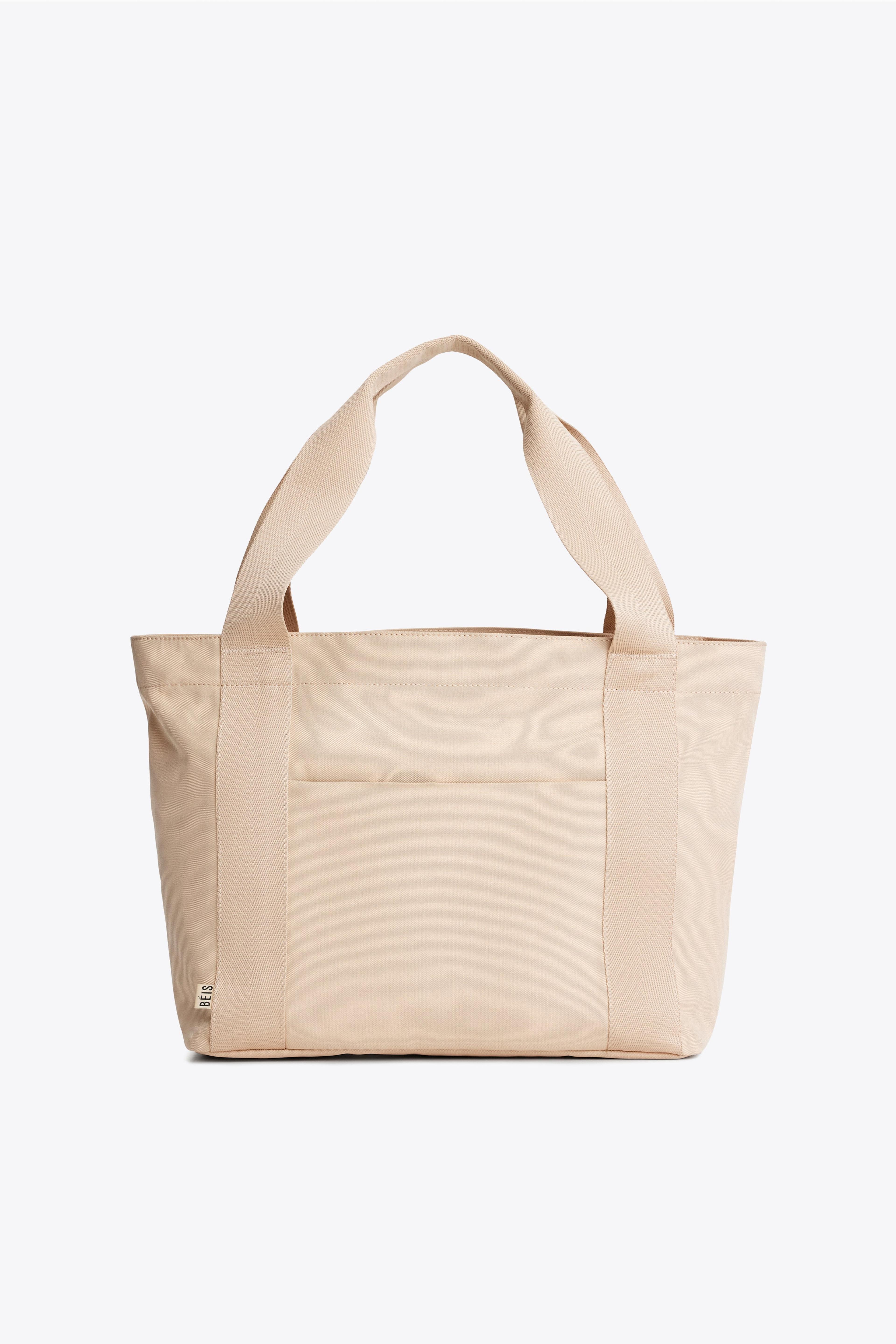 Béis 'The BEISICS Tote' in Beige - Large Beige Tote Bag With Zipper