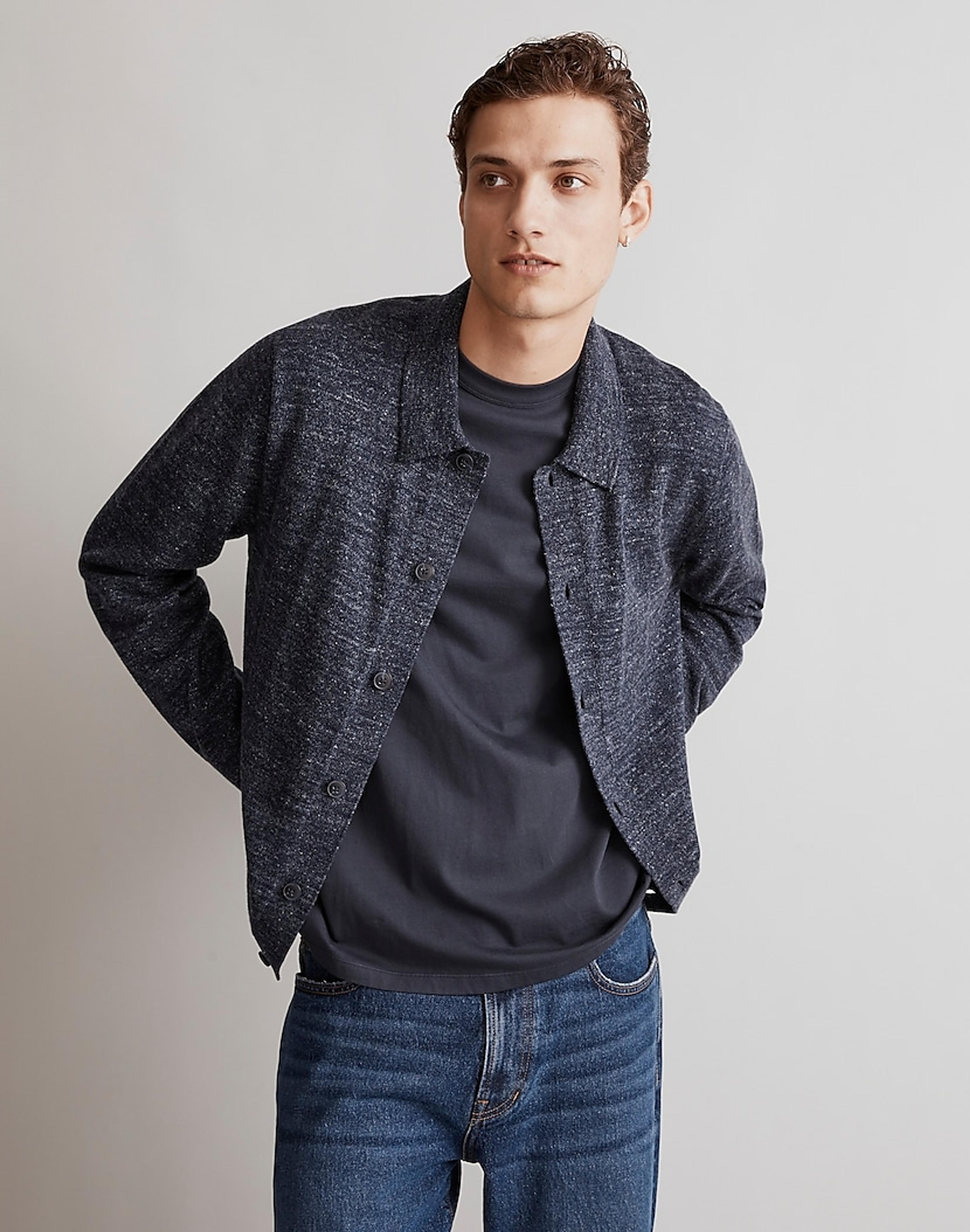 Button-Front Sweater-Jacket