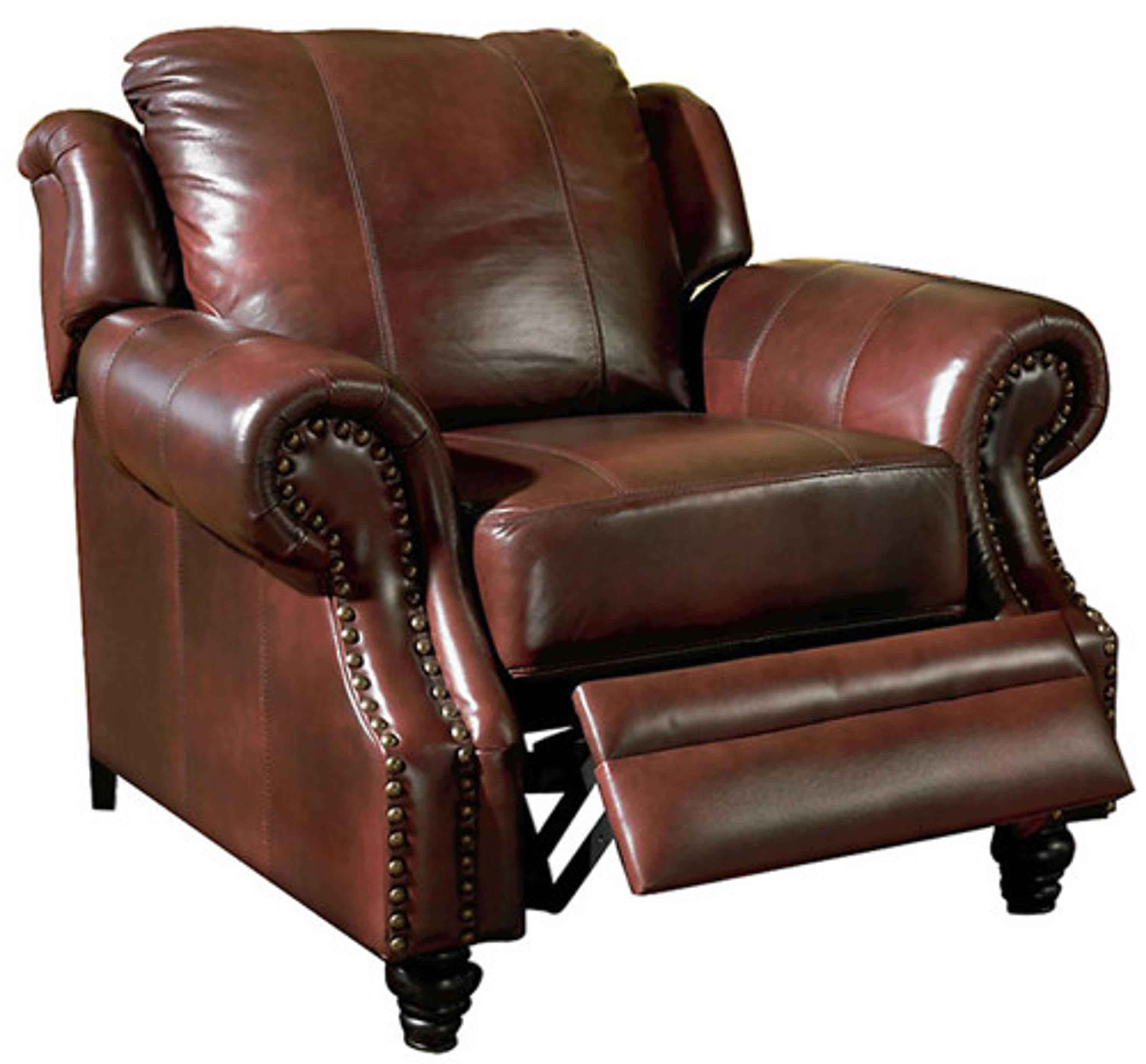 WAYNE Burgandy 100% Leather Recliner - CB Furniture