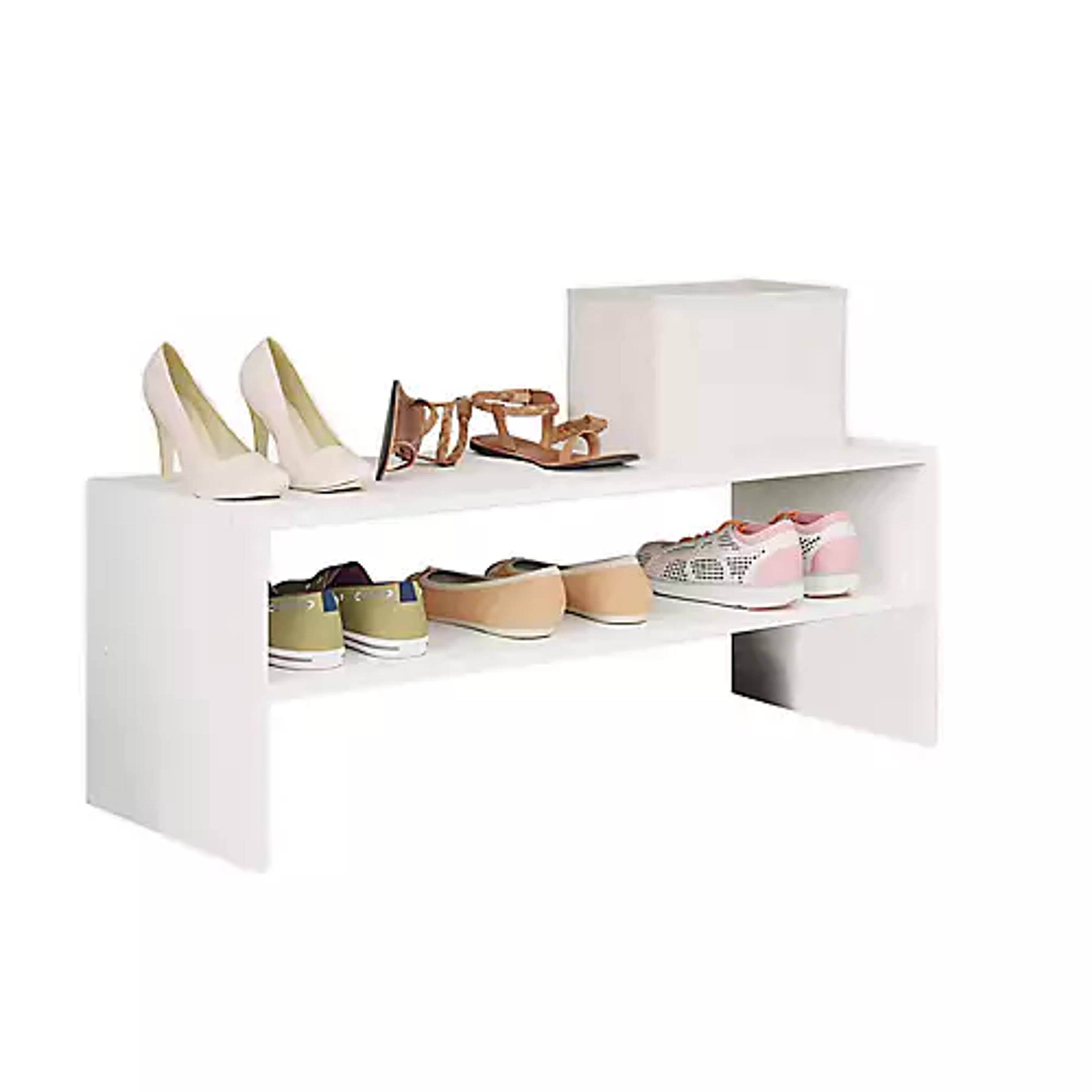 Simply Essential&trade; 2-Tier Stackable Shoe Organizer in Soft White