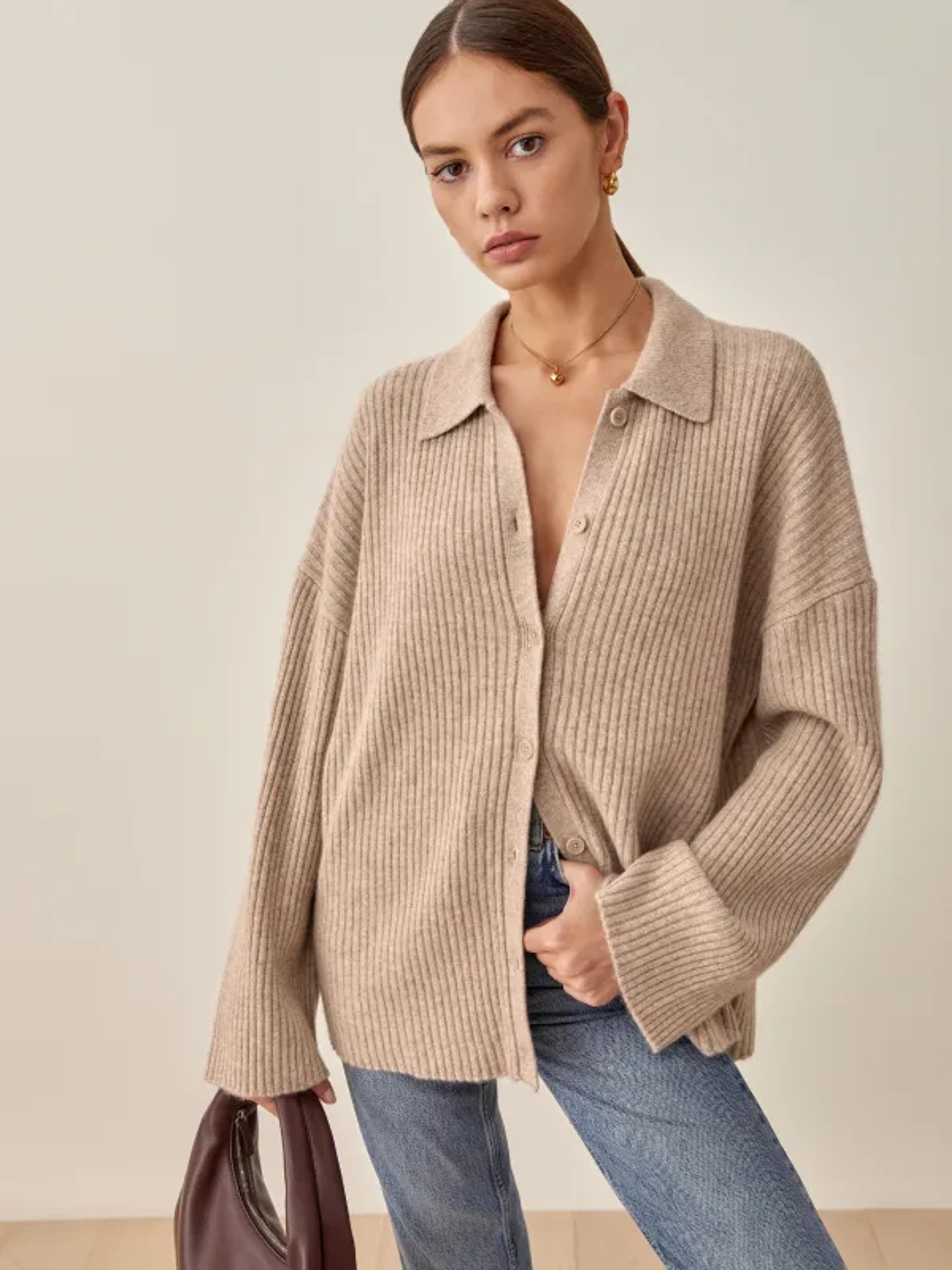 Fantino Cashmere Collared Cardigan - Sustainable Sweaters | Reformation