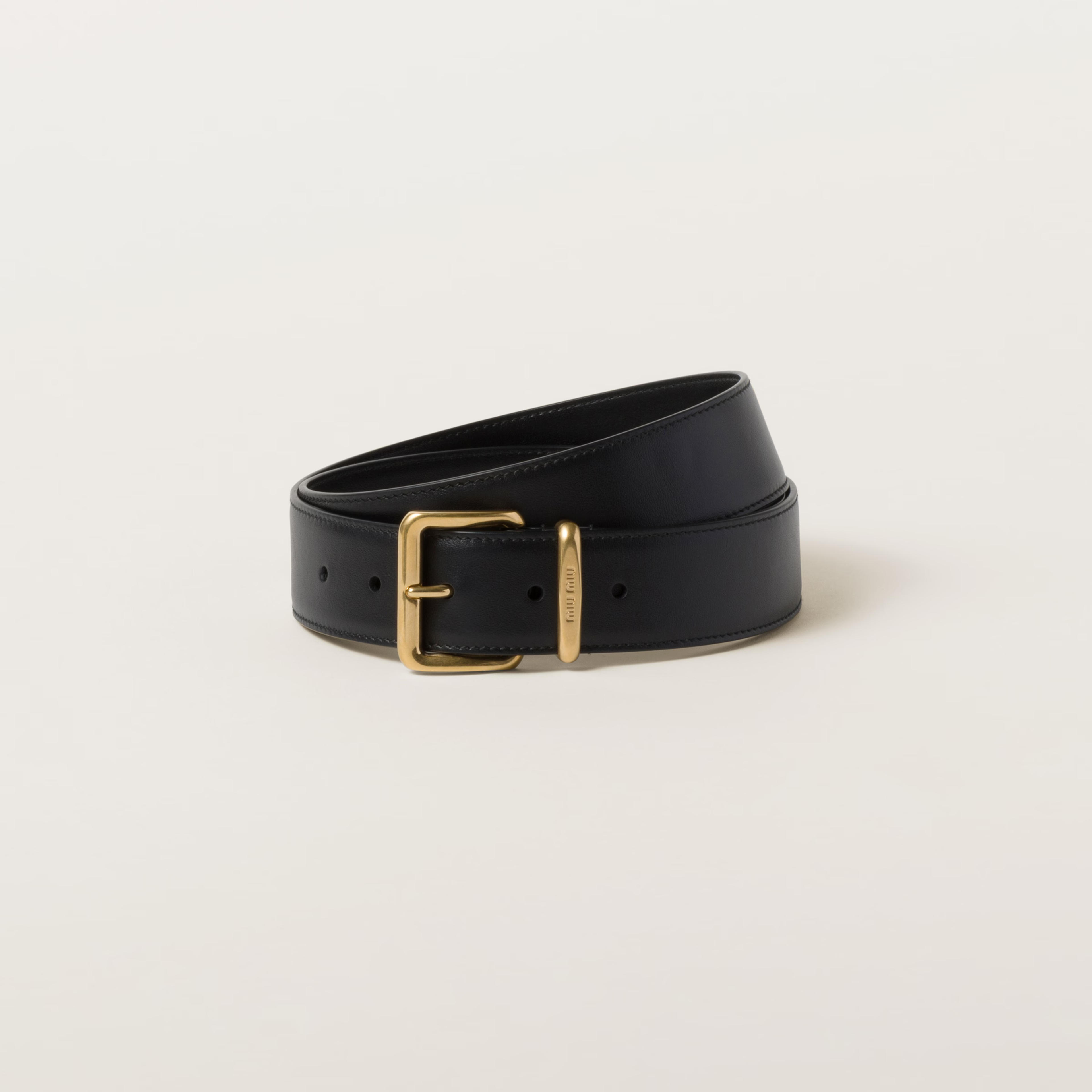 Black Leather Belt | Miu Miu