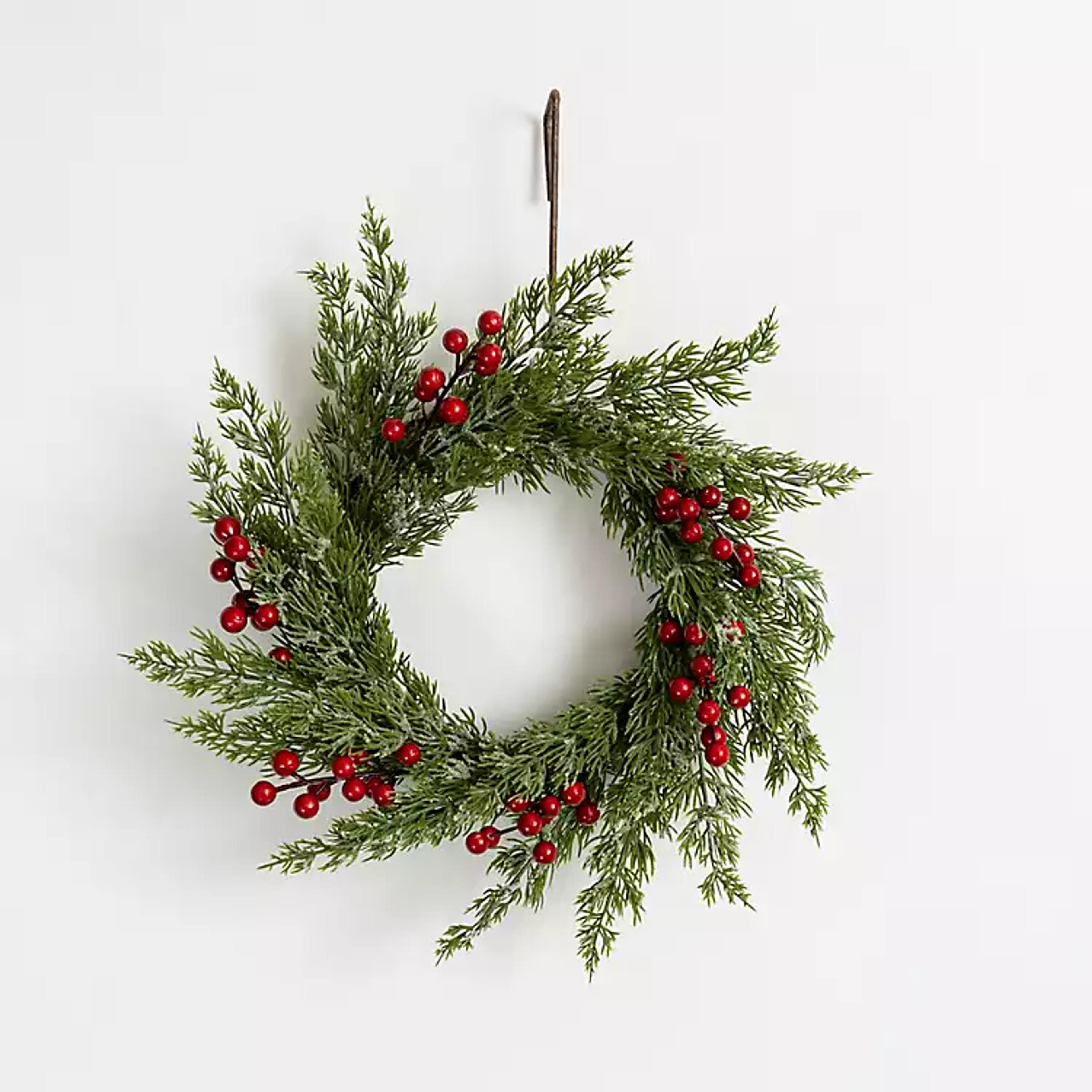 Pine and Red Berry Mini Wreath | Kirklands Home