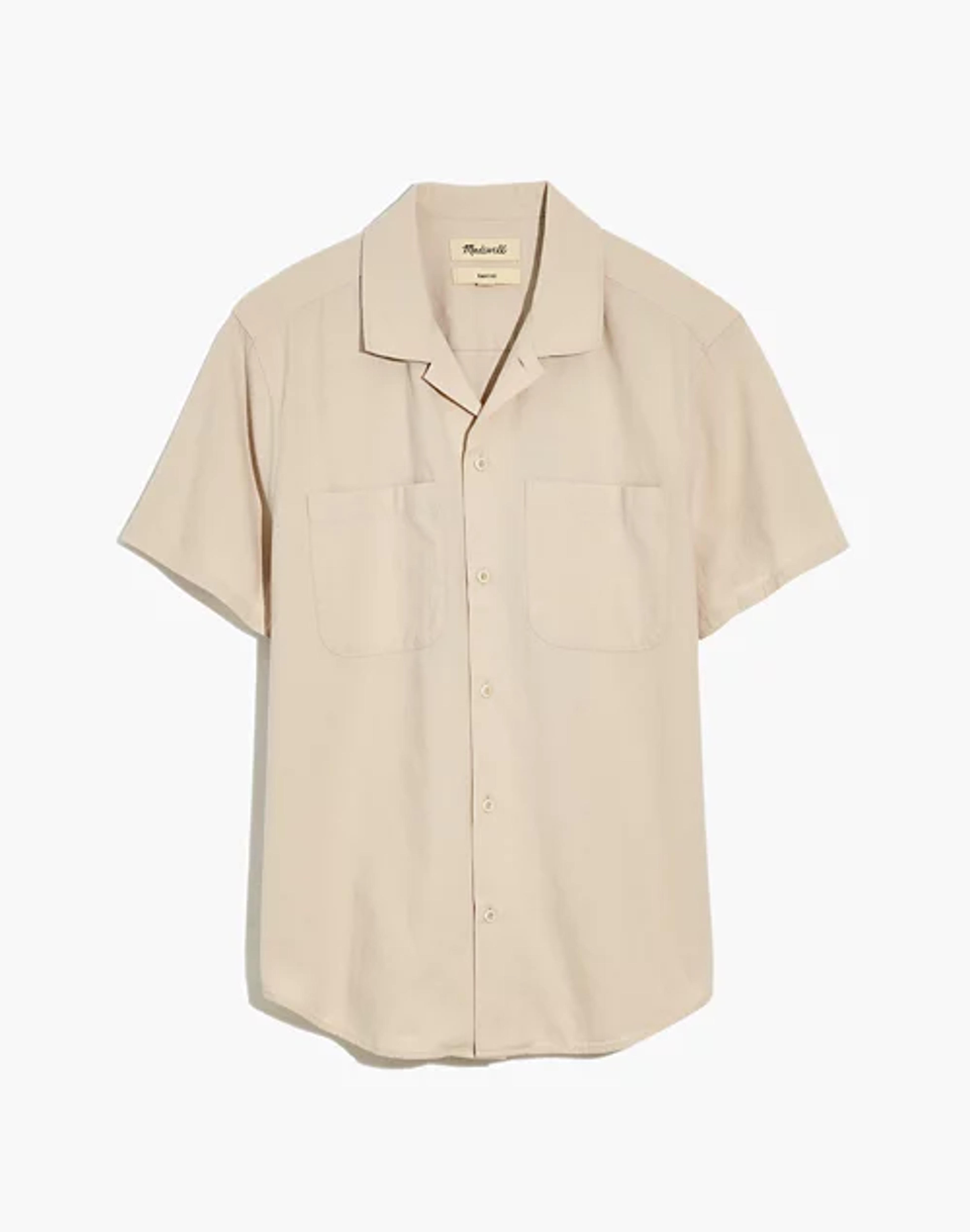 Crinkle Cotton Easy Short-Sleeve Shirt