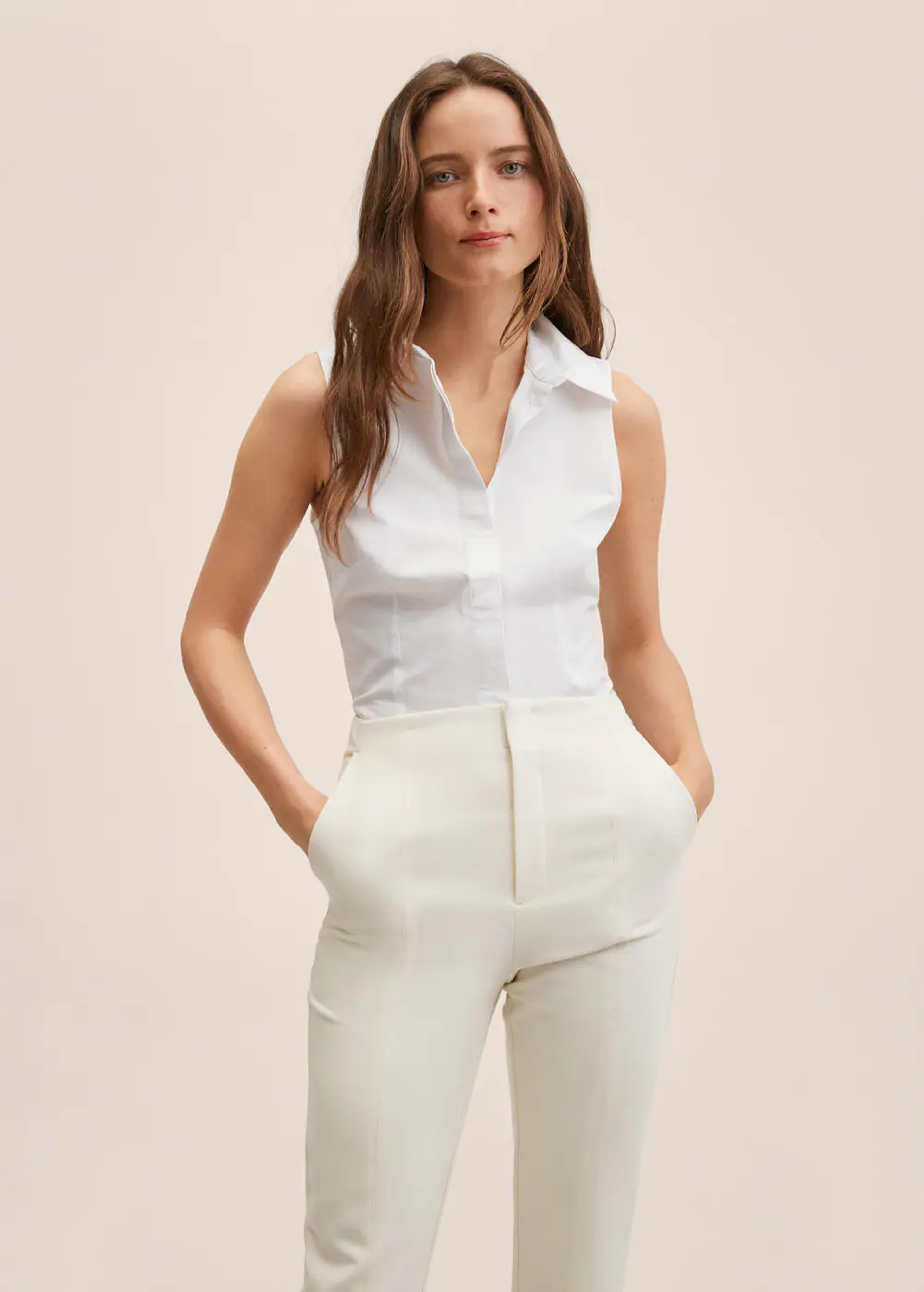 Fitted cotton shirt - Women | Mango USA