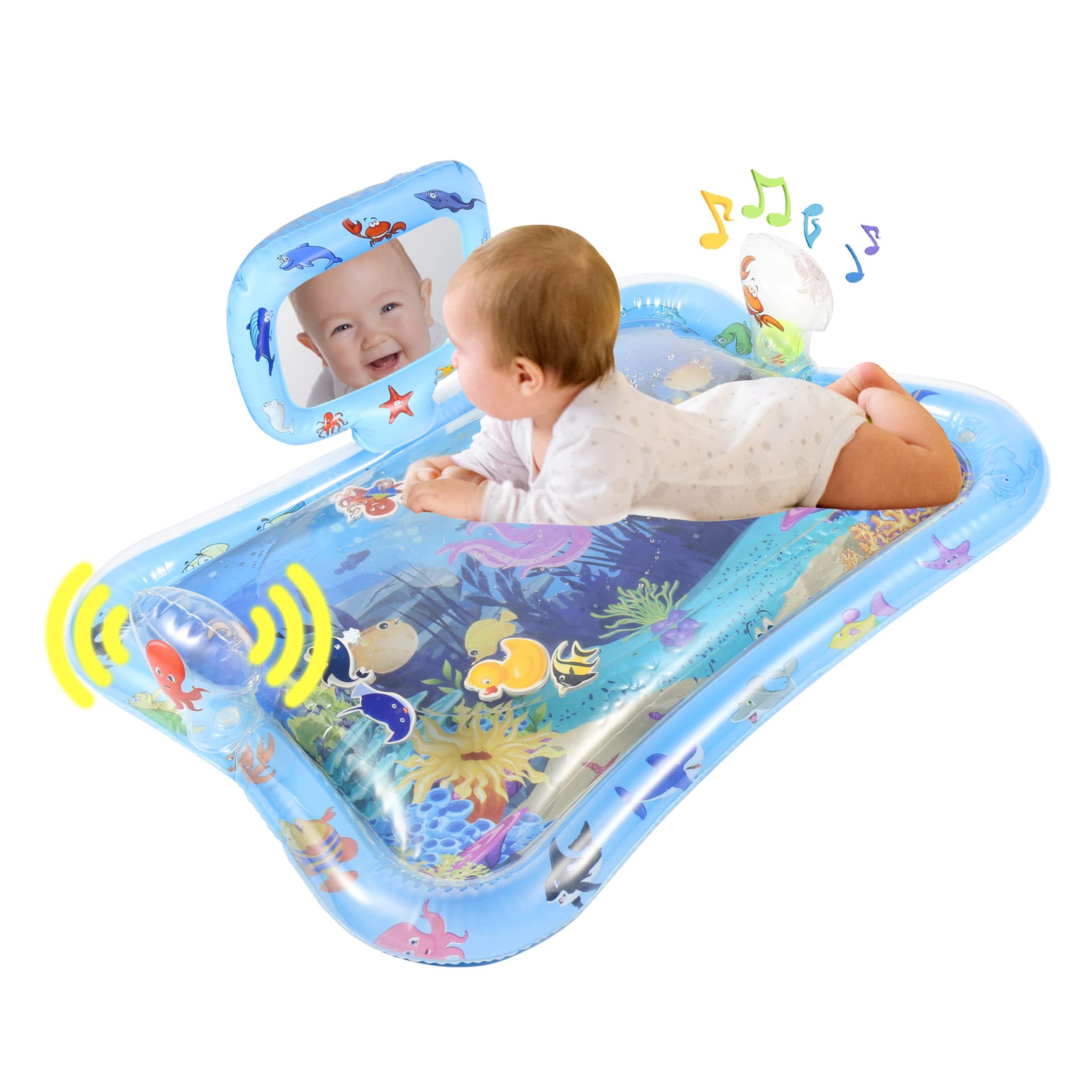 Amazon.com : gebra Tummy Time Water Mat, Inflatable Gift for 0 3 6 9 Month Infant Baby Boy Girl : Baby