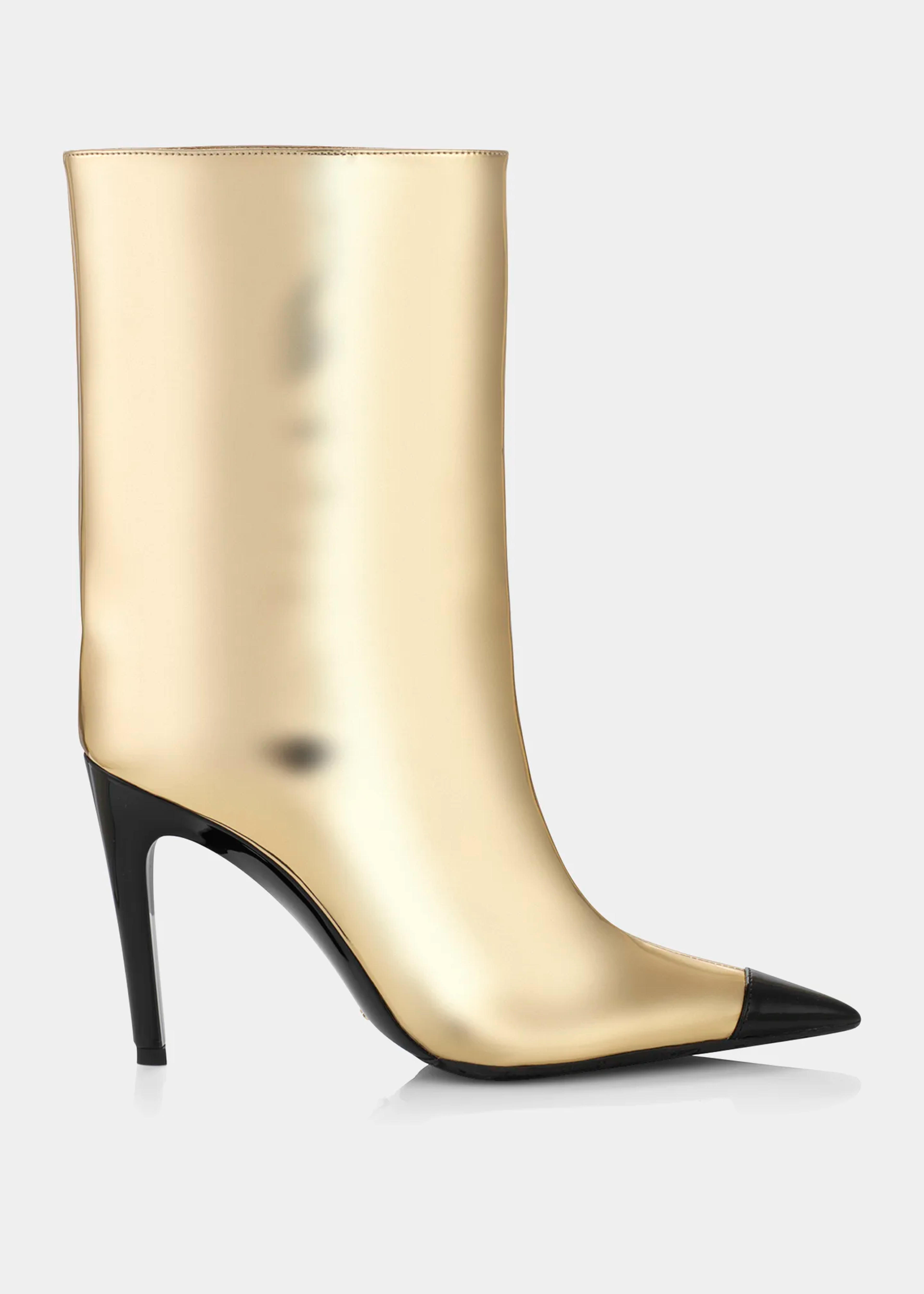 Jimmy Choo Cierra Metallic Cap-Toe Stiletto Booties - Bergdorf Goodman