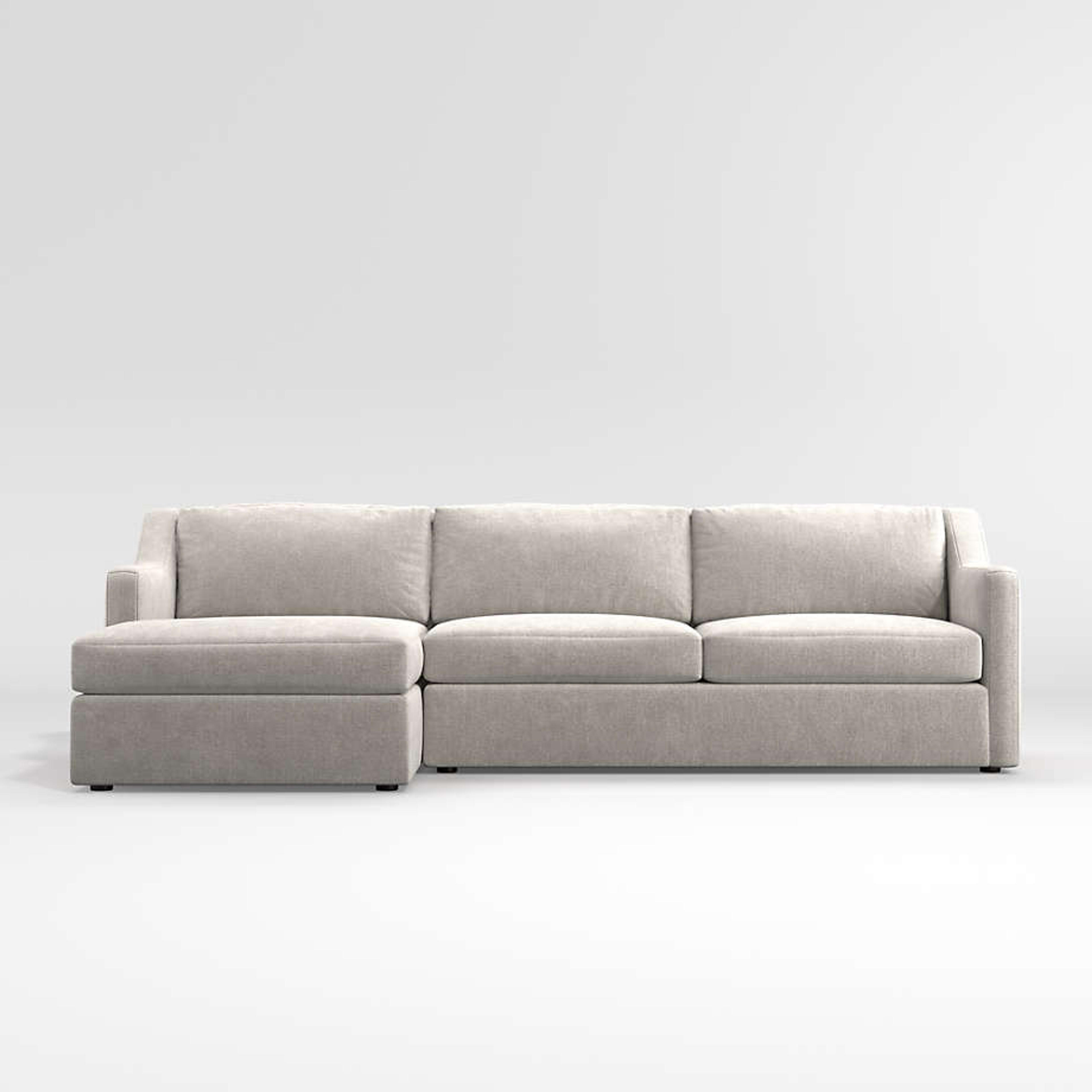 Notch 2-Piece Sectional Sofa + Reviews | Crate & Barrel