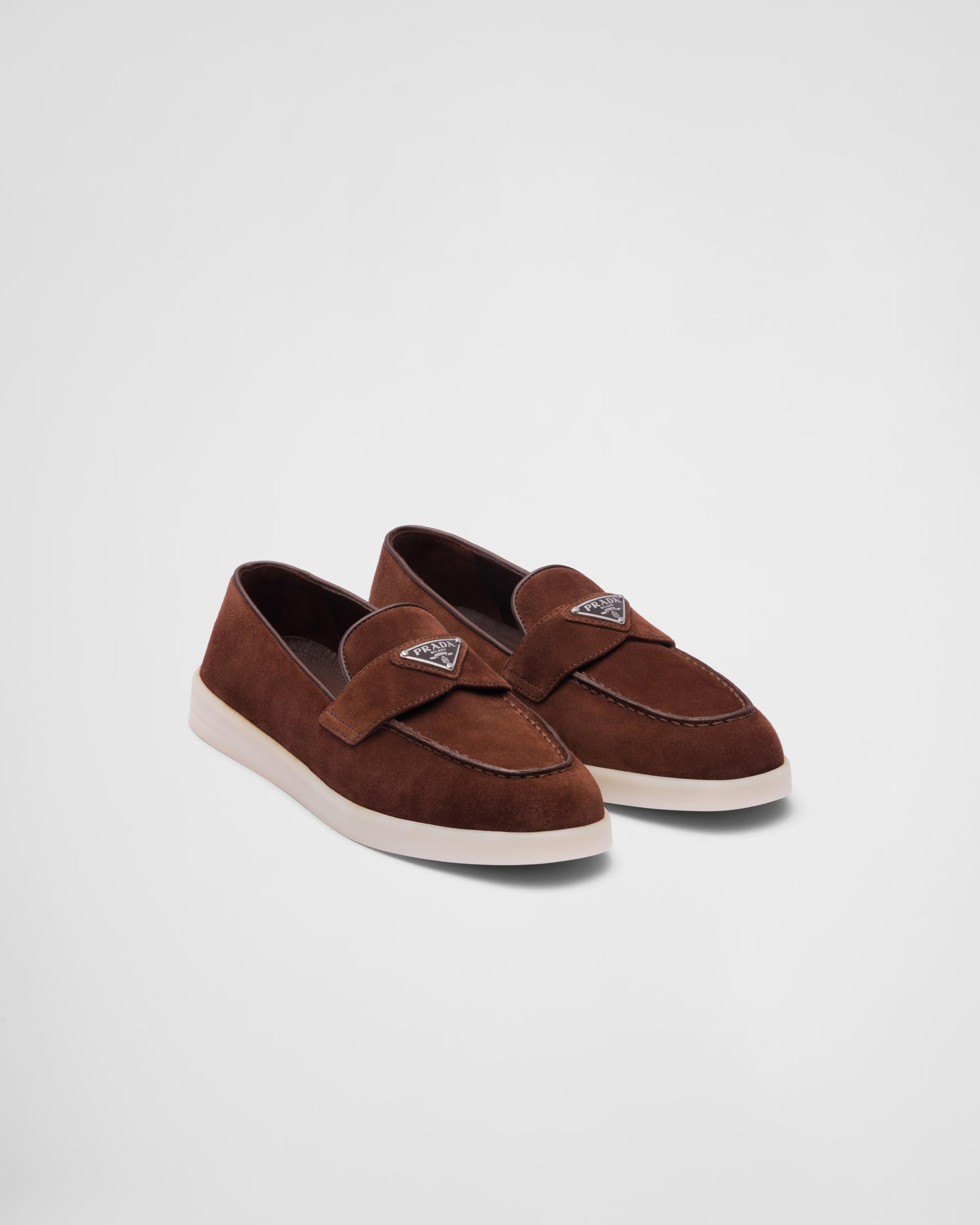 Palisander Suede Leather Loafers | PRADA