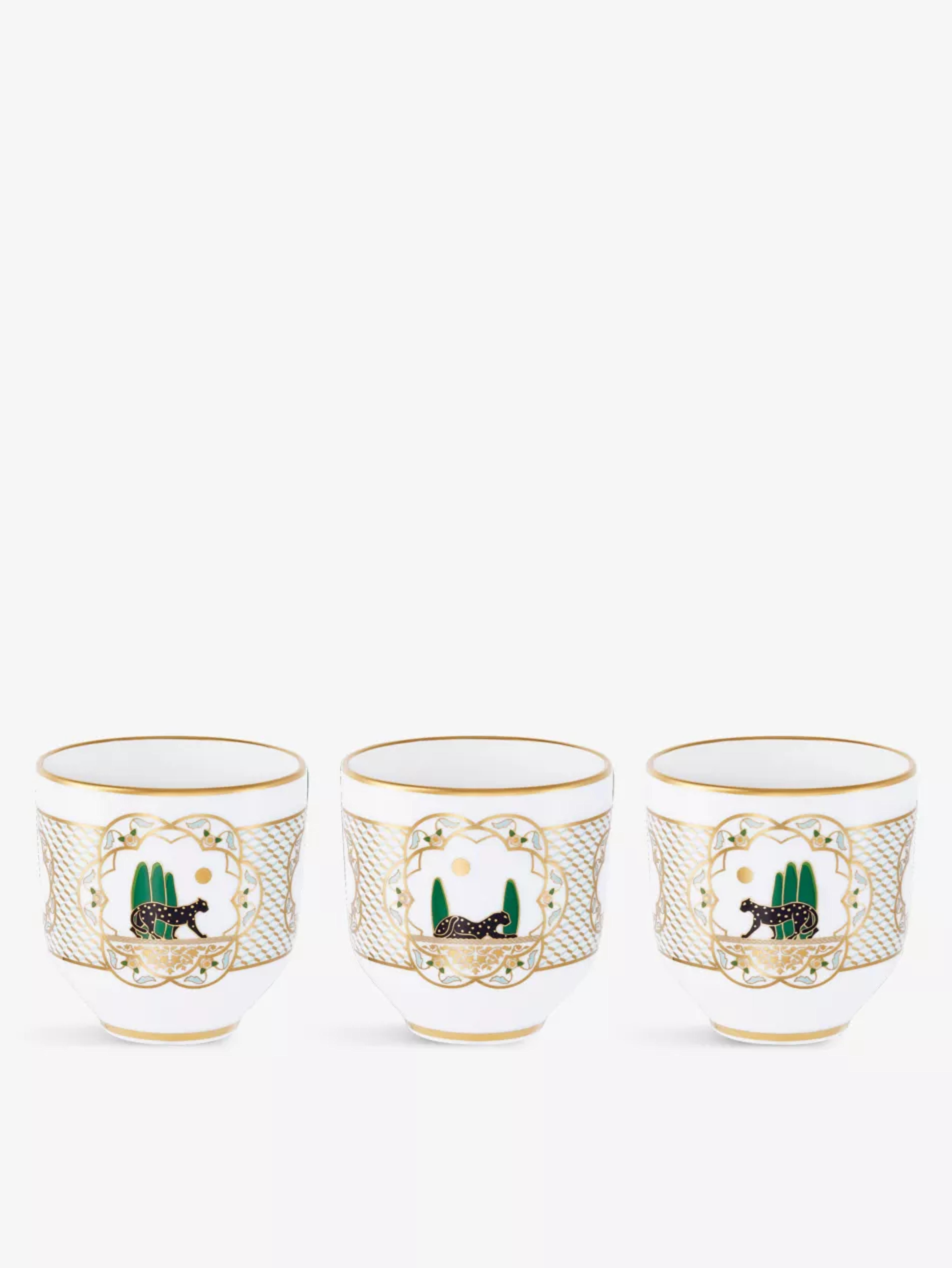 CARTIER - Panthère de Cartier porcelain cups set of three | Selfridges.com