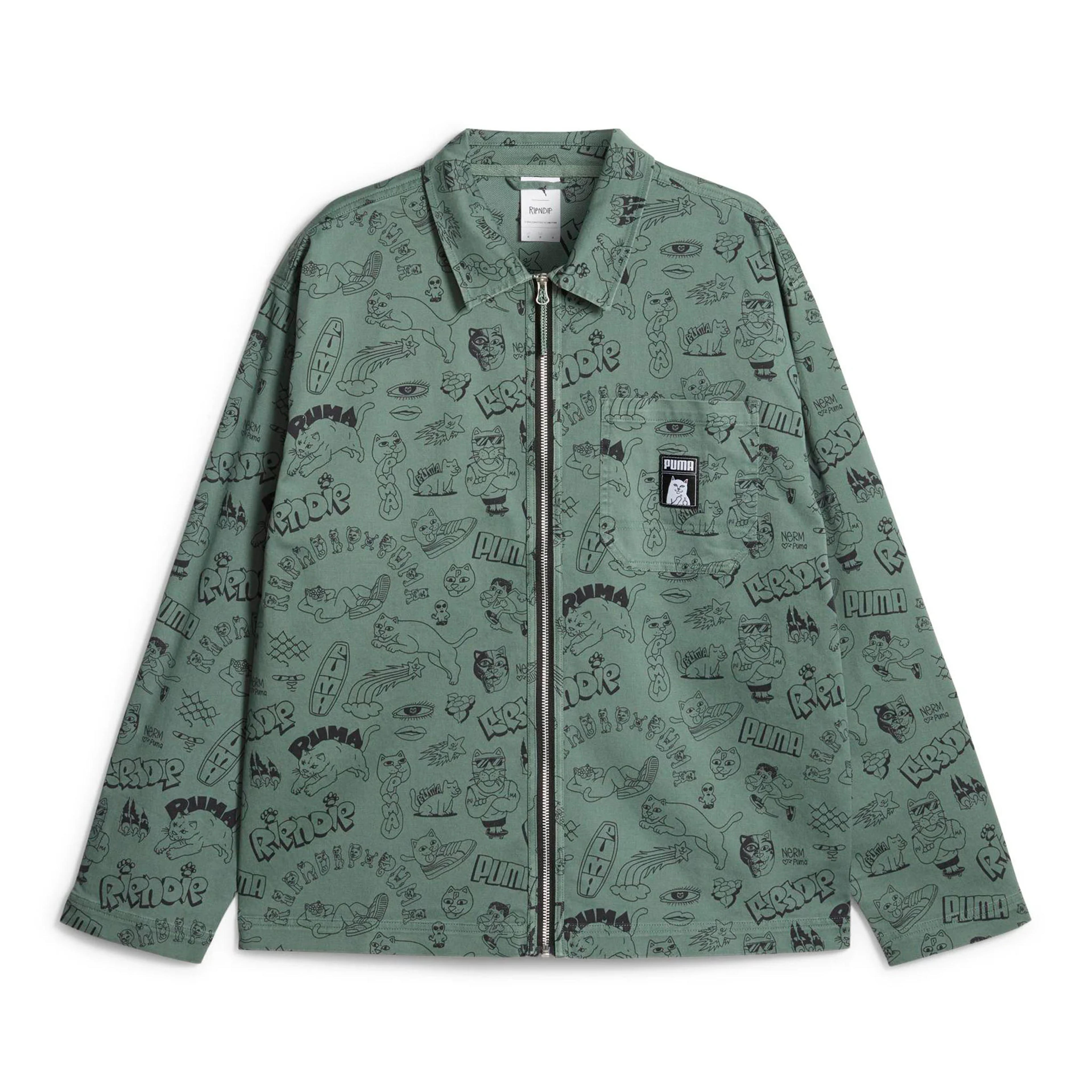 PUMA X RIPNDIP AOP Twill Jacket (Eucalyptus)