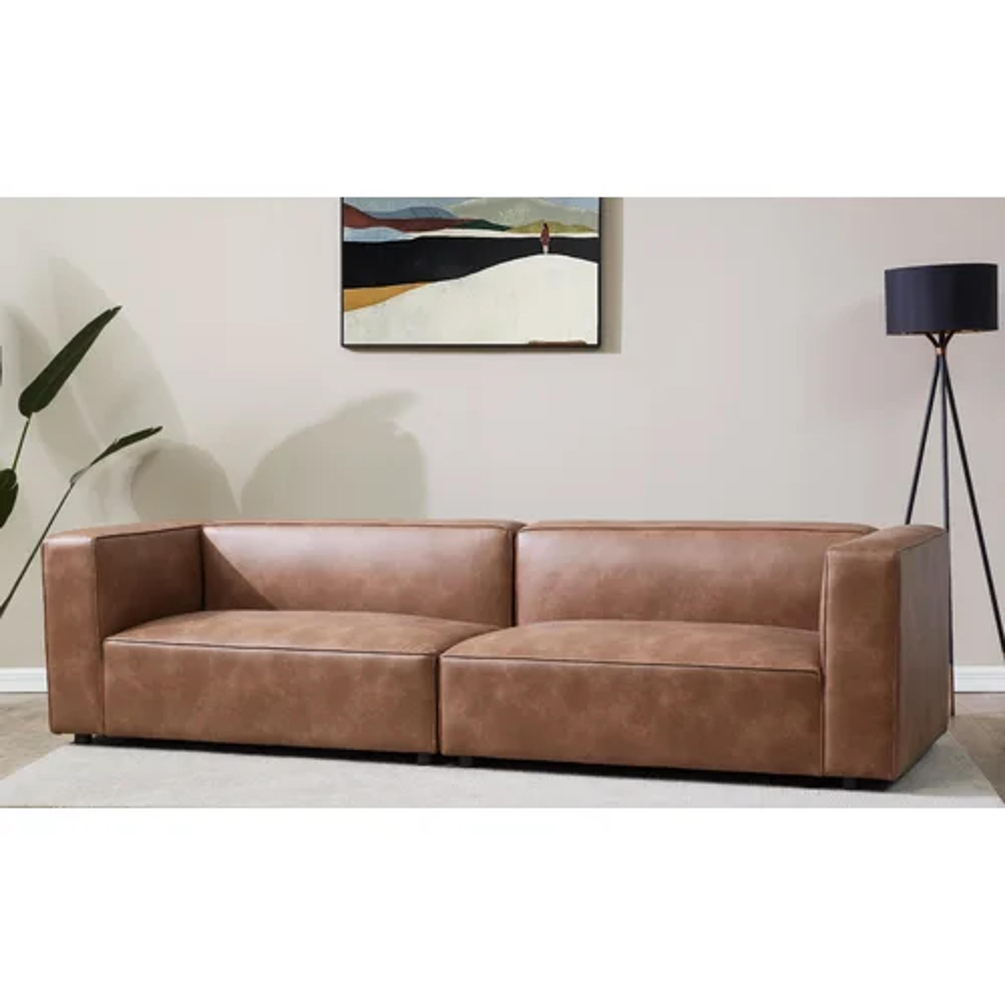 Brooklana 110'' Vegan Leather Sofa | AllModern