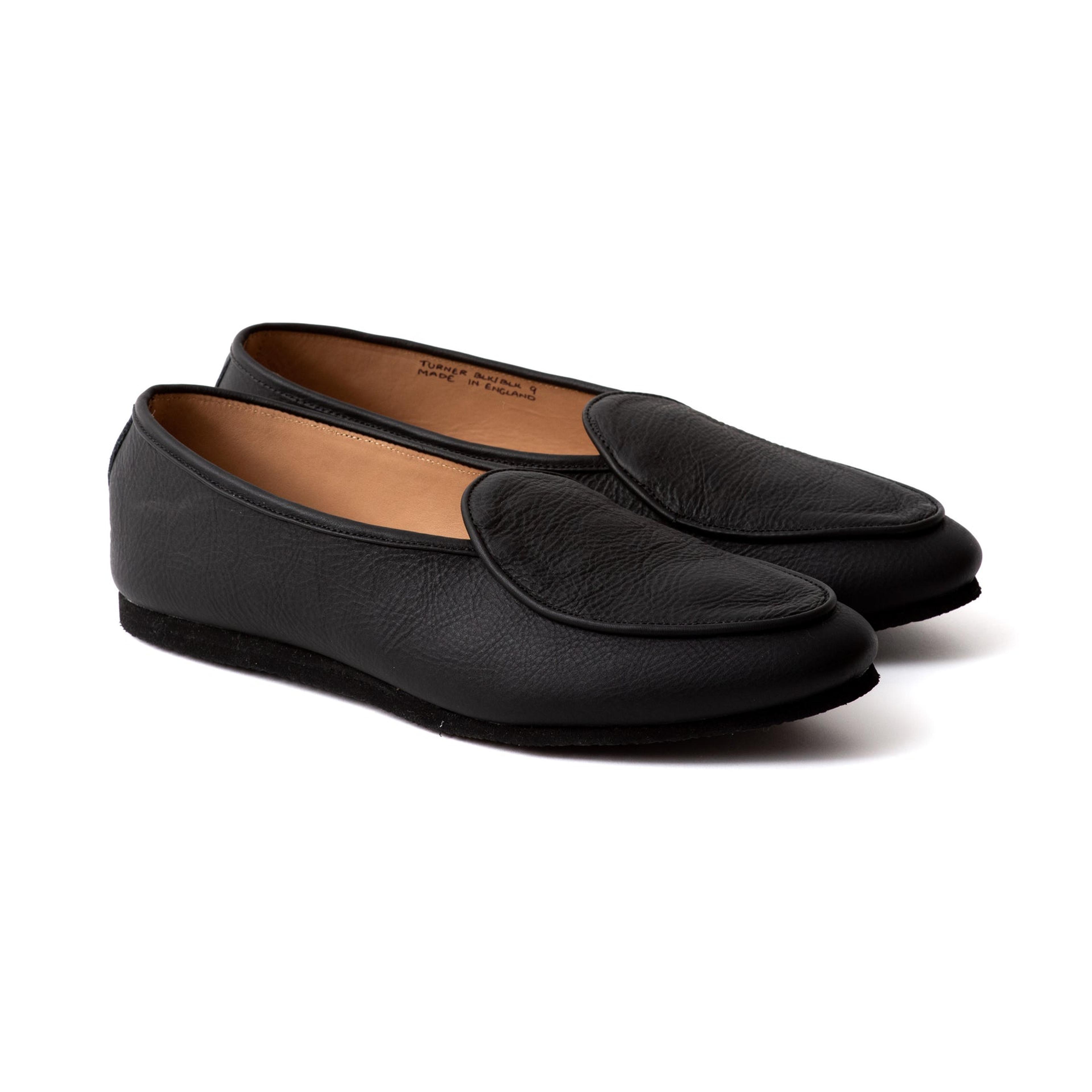 Artizan Belgian Slipper - Black Calf – Crown Northampton