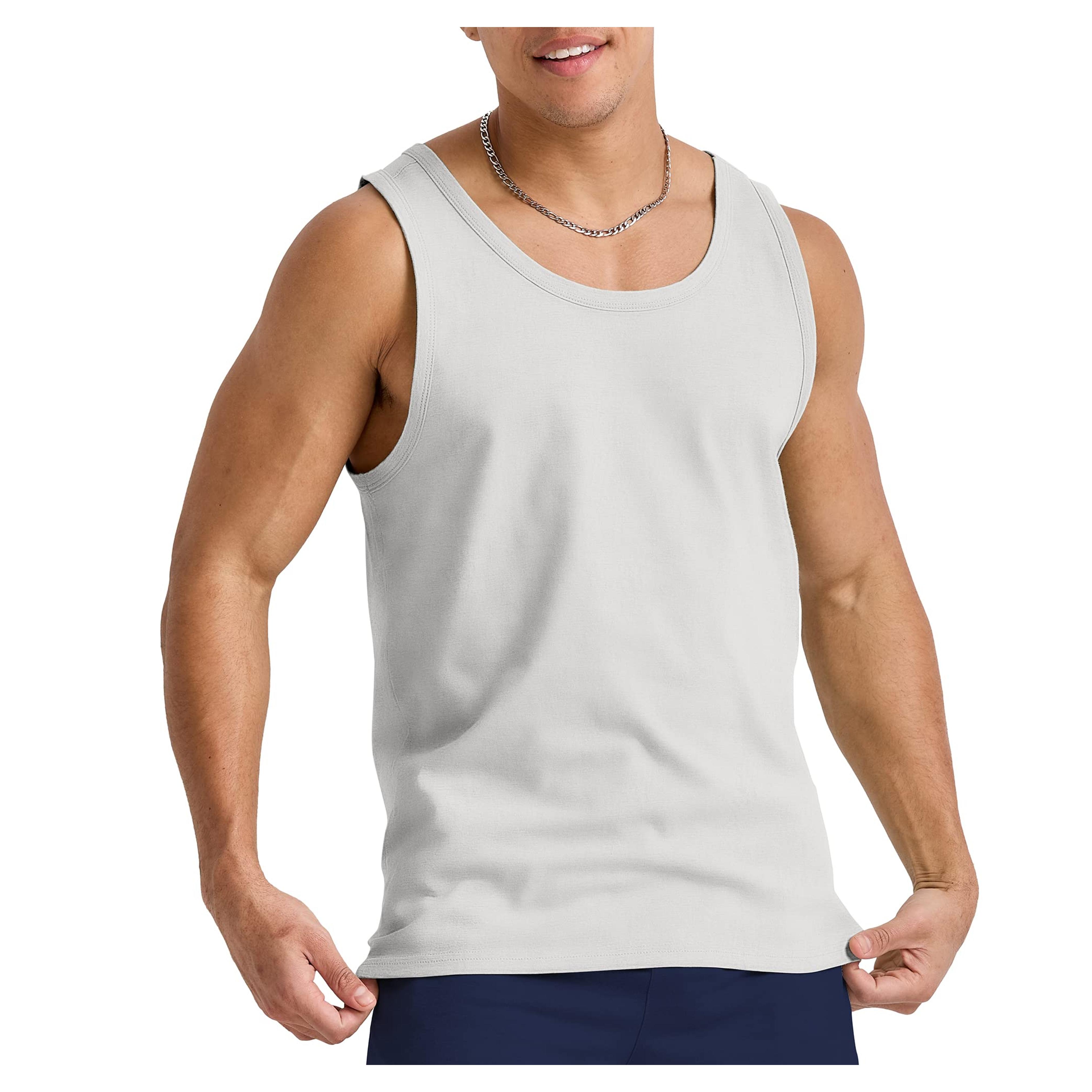 Hanes Originals Tri-Blend Top, Lightweight Men, Sleeveless Tank Shirt, Eco White at Amazon Men’s Clothing store