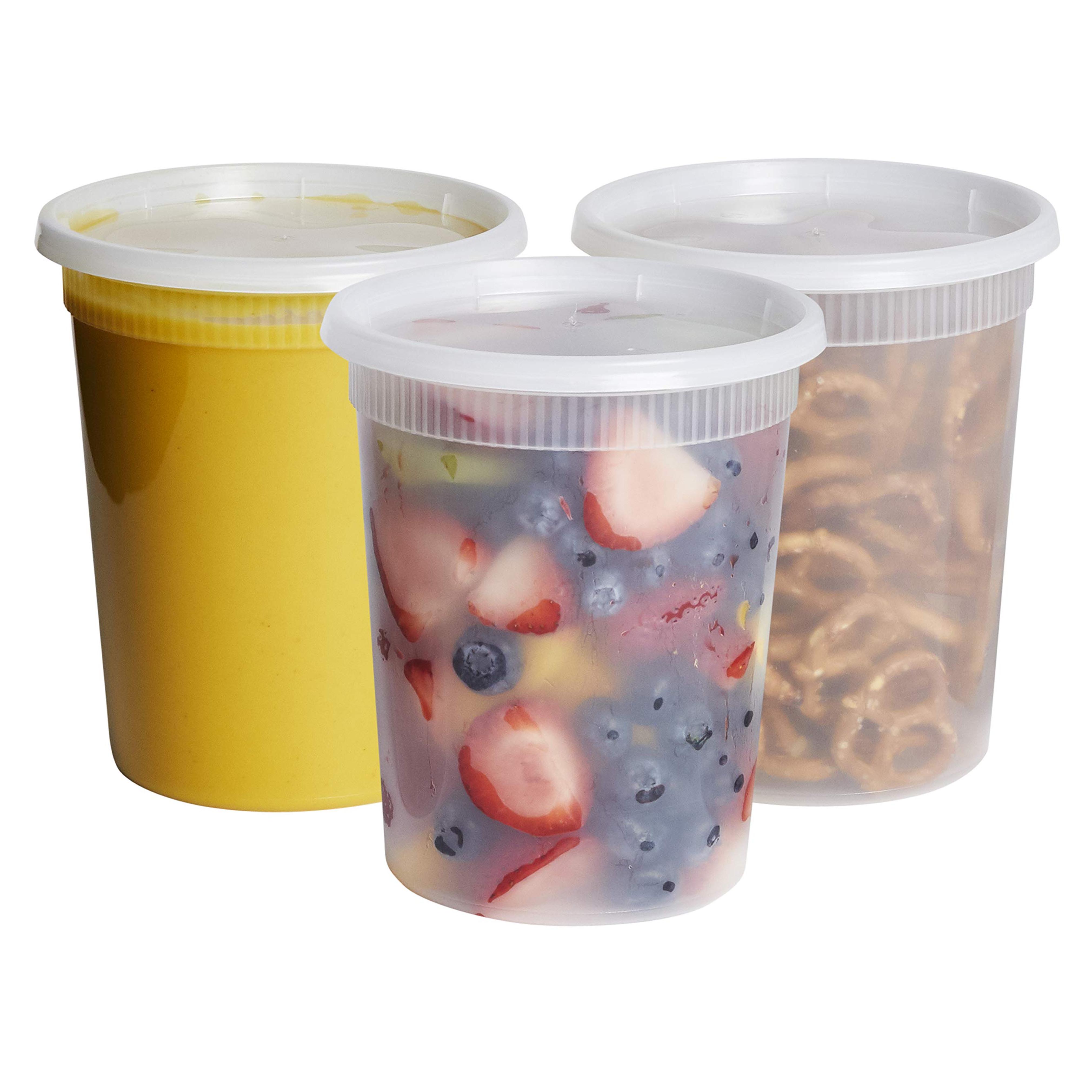 Amazon.com: Comfy Package [24 Sets - 32 oz.] Plastic Deli Disposable Food Storage Containers With Airtight Lids : Health & Household