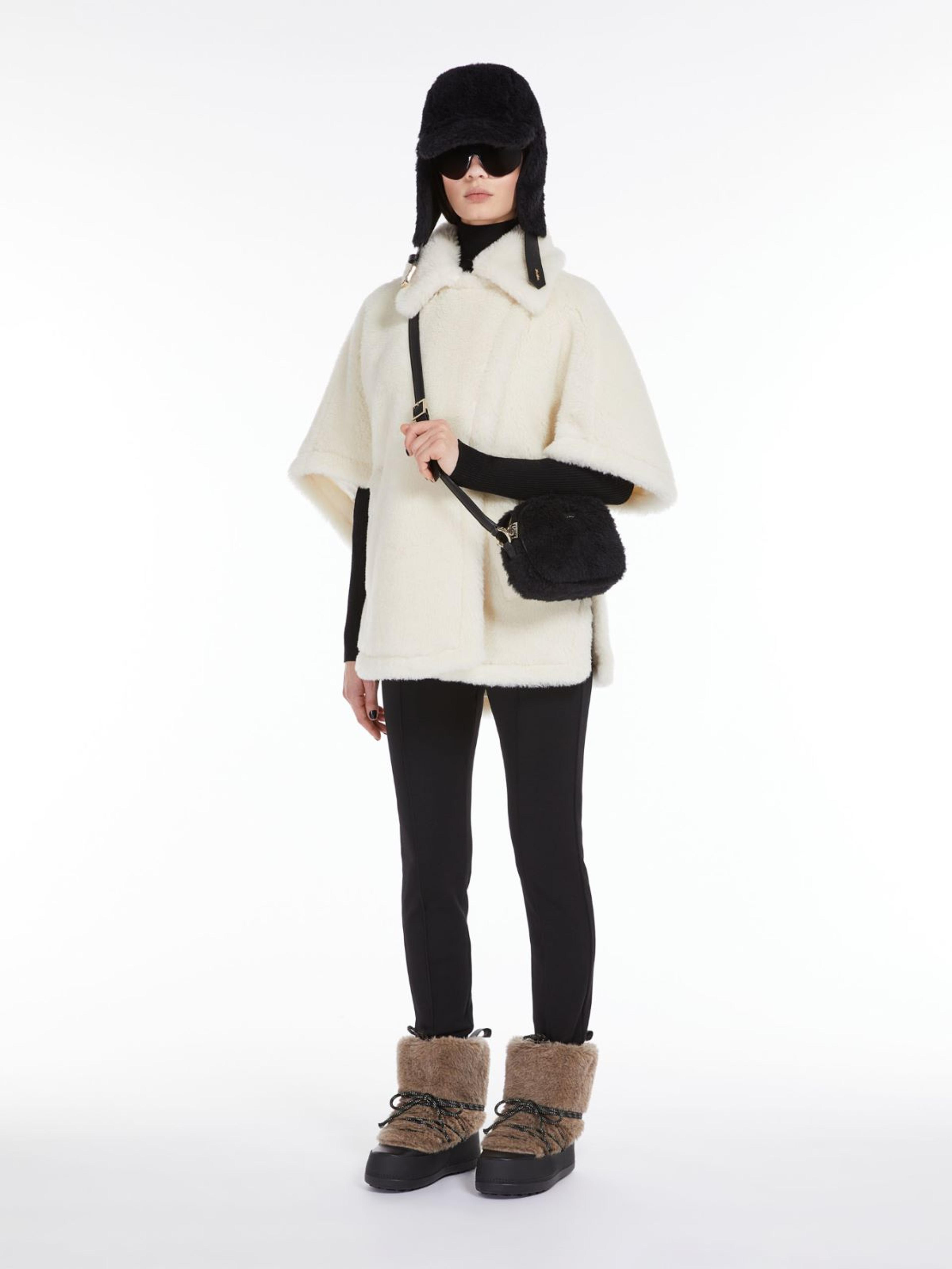 Teddy fabric cape, white | "TEBE1" Max Mara