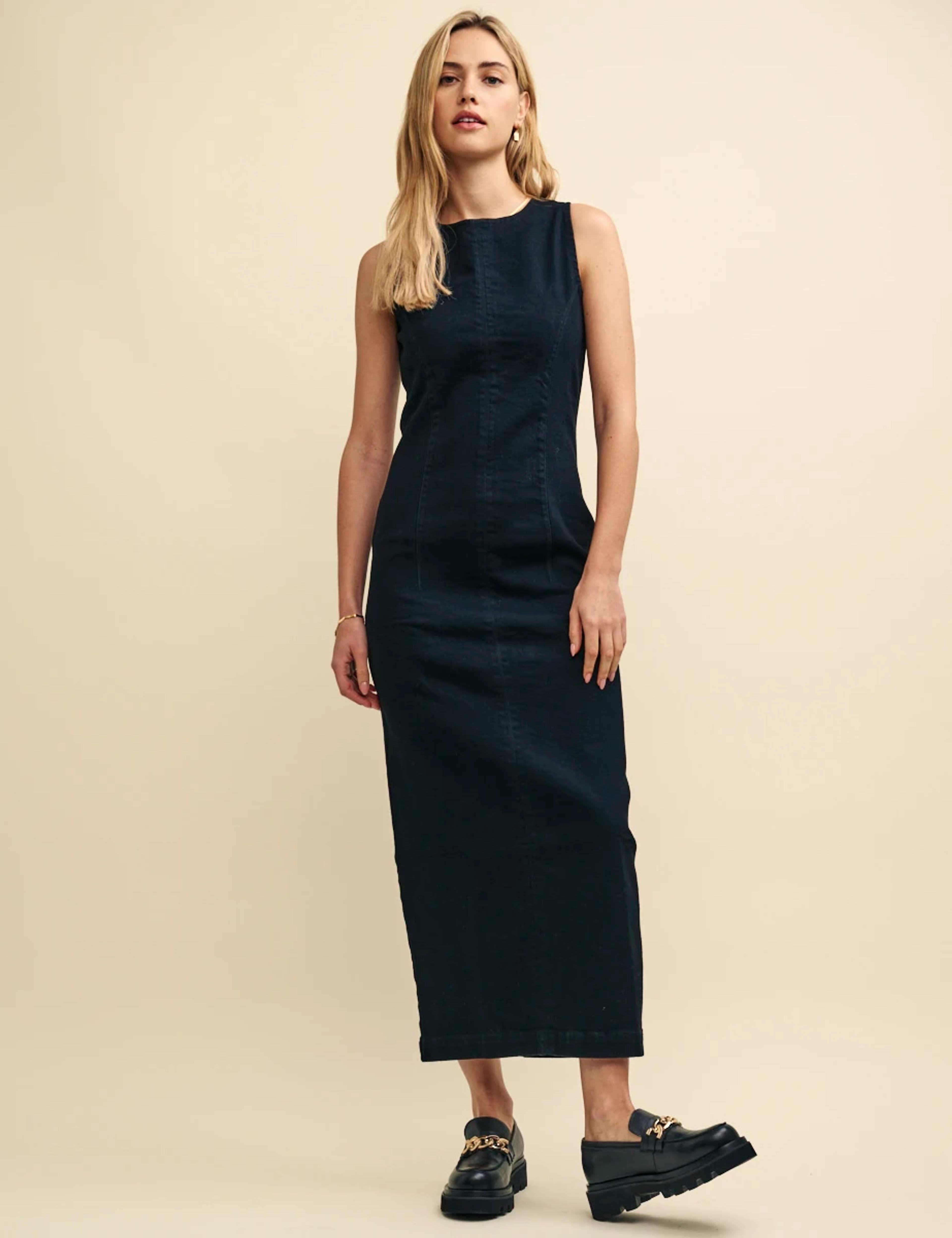 Black Denim Clerkenwell Midaxi Dress | Nobody's Child