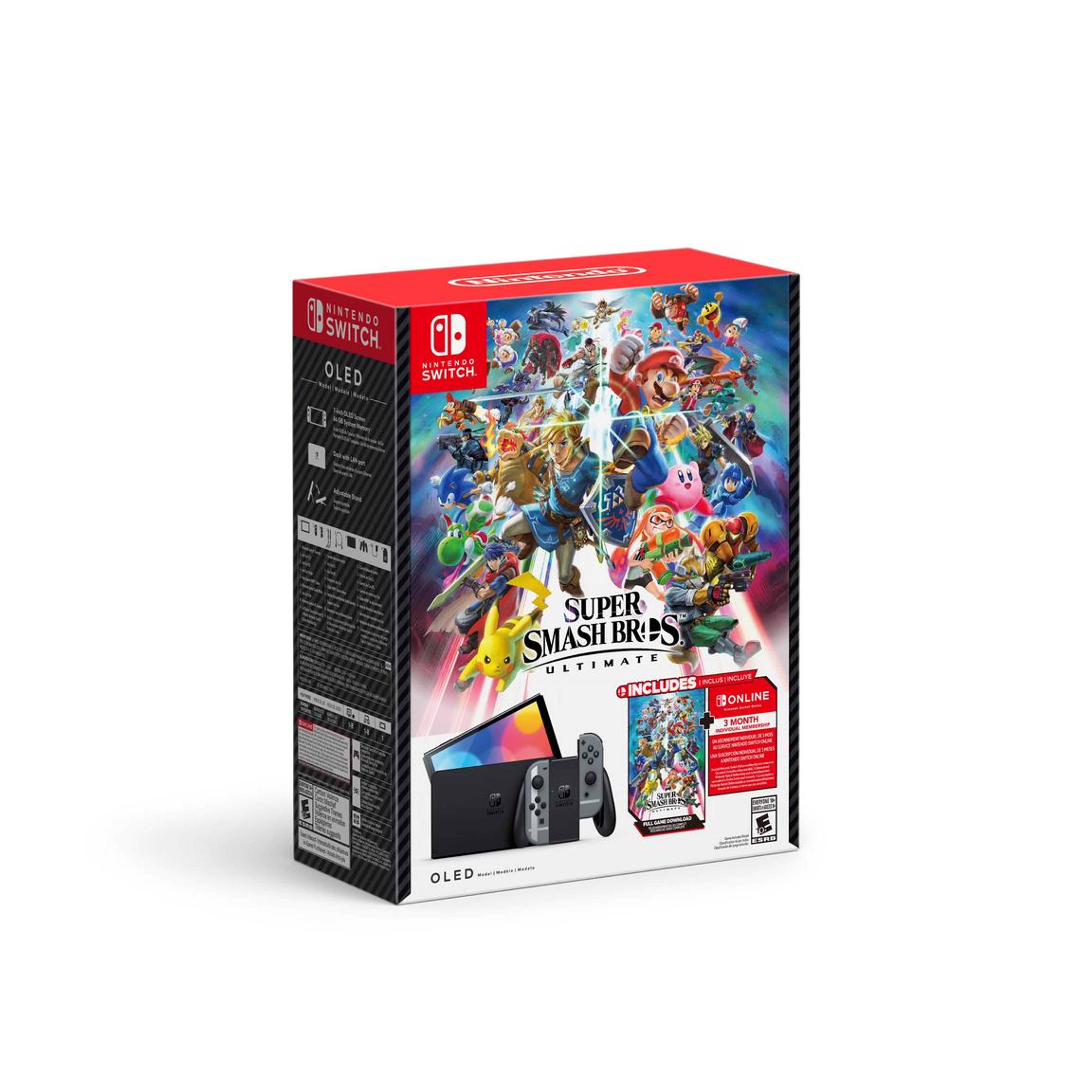 Nintendo Switch OLED Model Bundle: Super Smash Bros. Ultimate with 3-Month Online Membership | GameStop