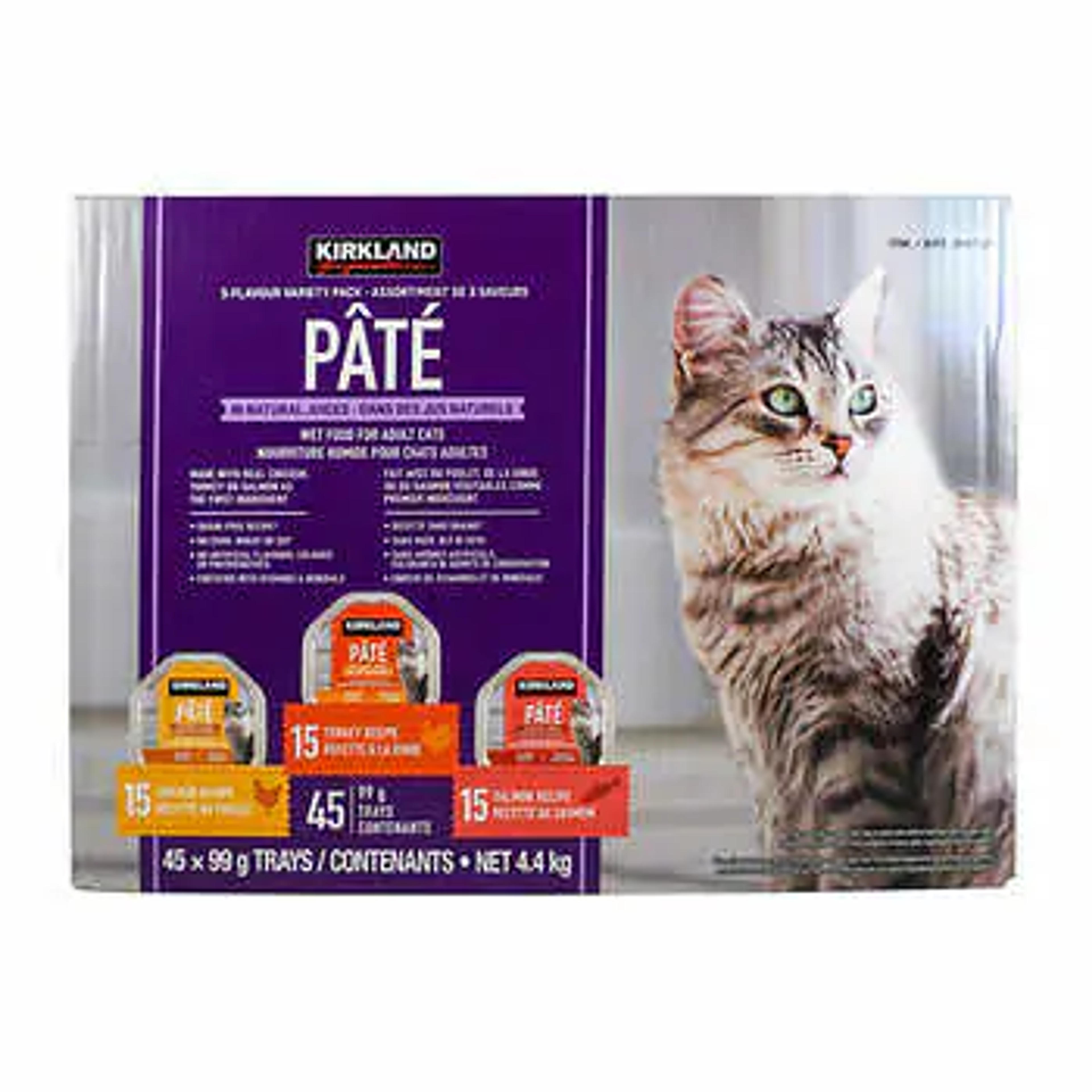 Kirkland Signature Wet Cat Pate Variety Pack 45 x 99 g ( 3.5 oz.) | Costco