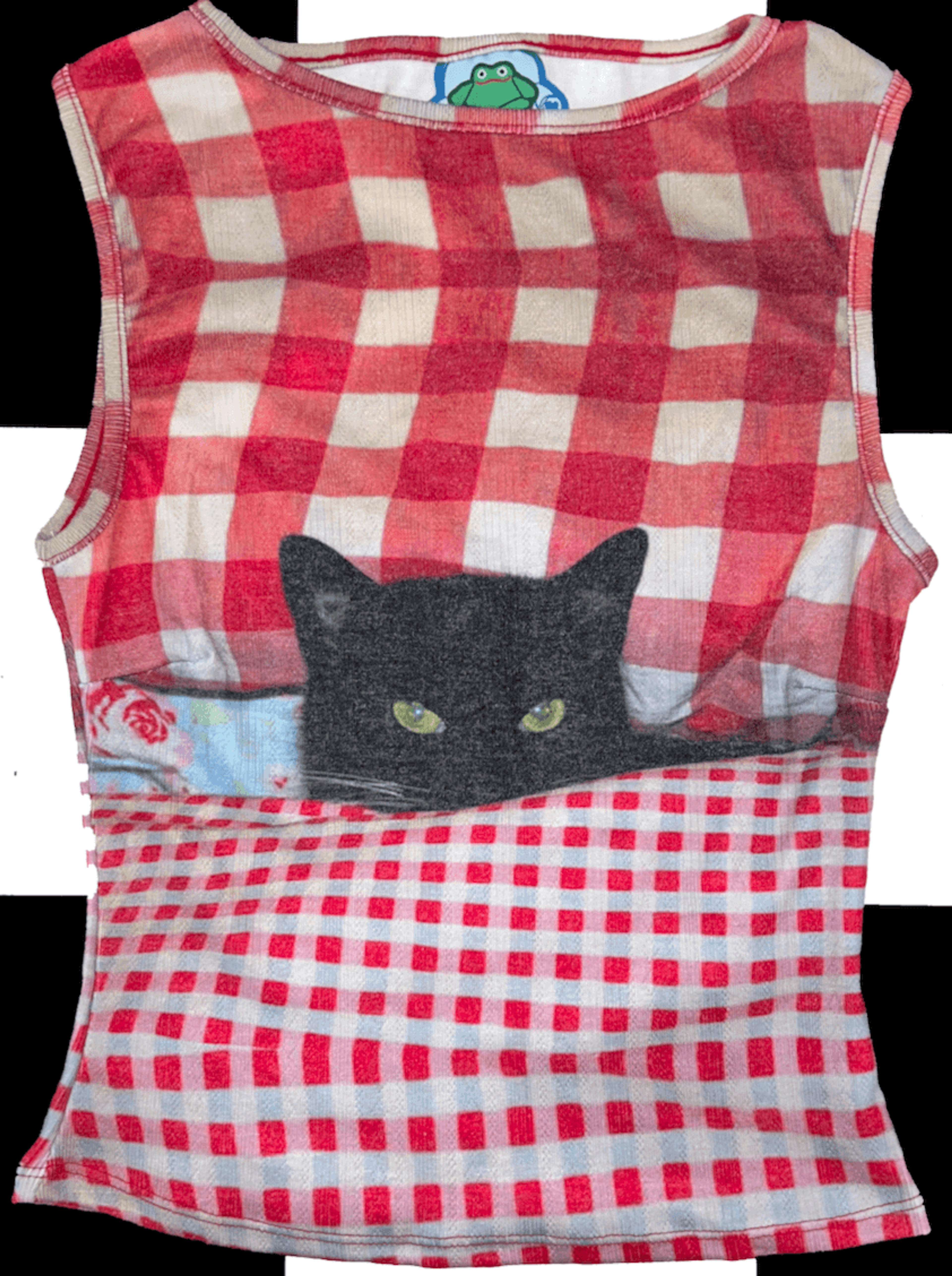 SWEET LORD O'MIGHTY! GINGHAM KITTY POINTELLE TOP