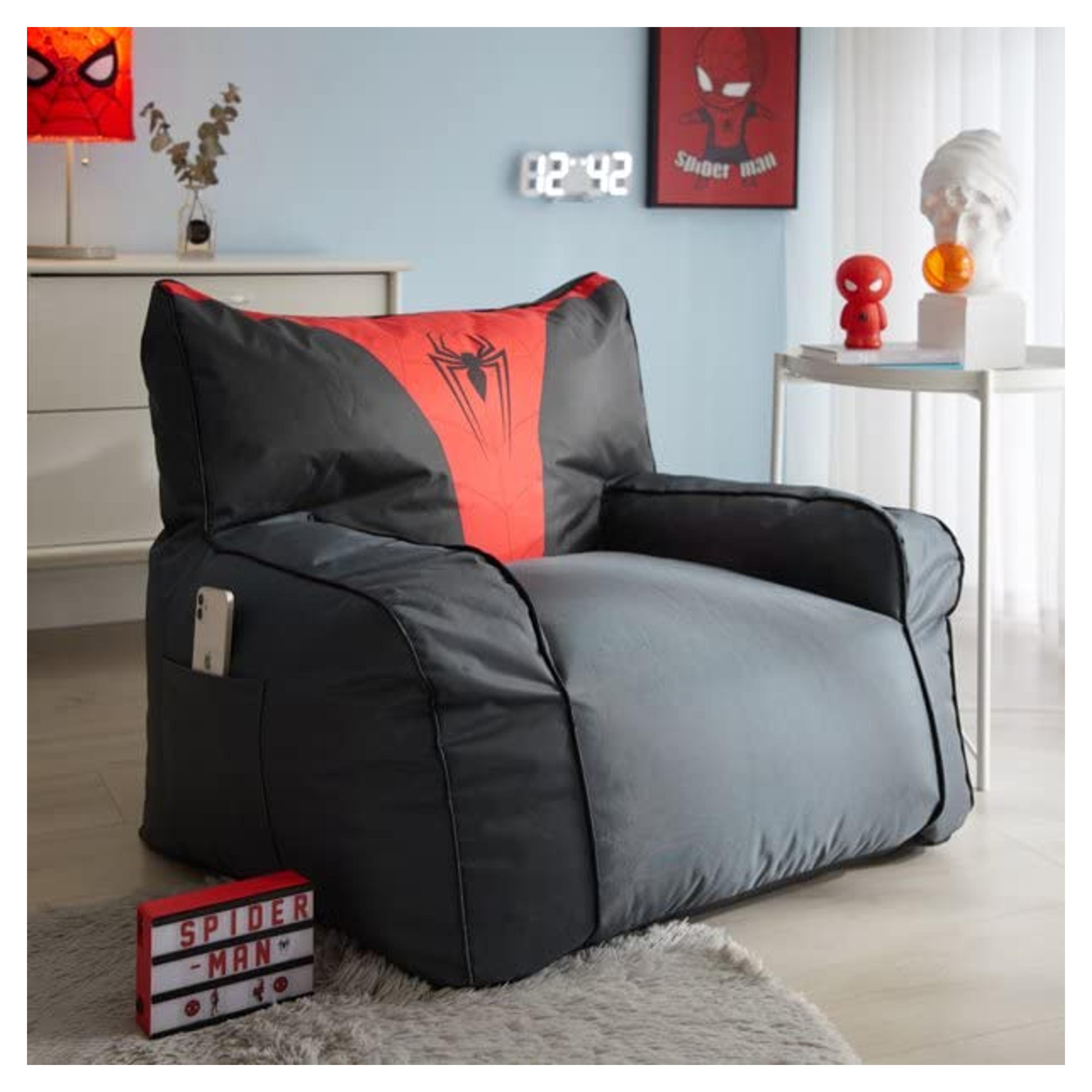 Check out this Amazon review of Idea Nuova Marvel Spiderman Oversized Gaming Bean Bag Chair with Side Pocket, Grey