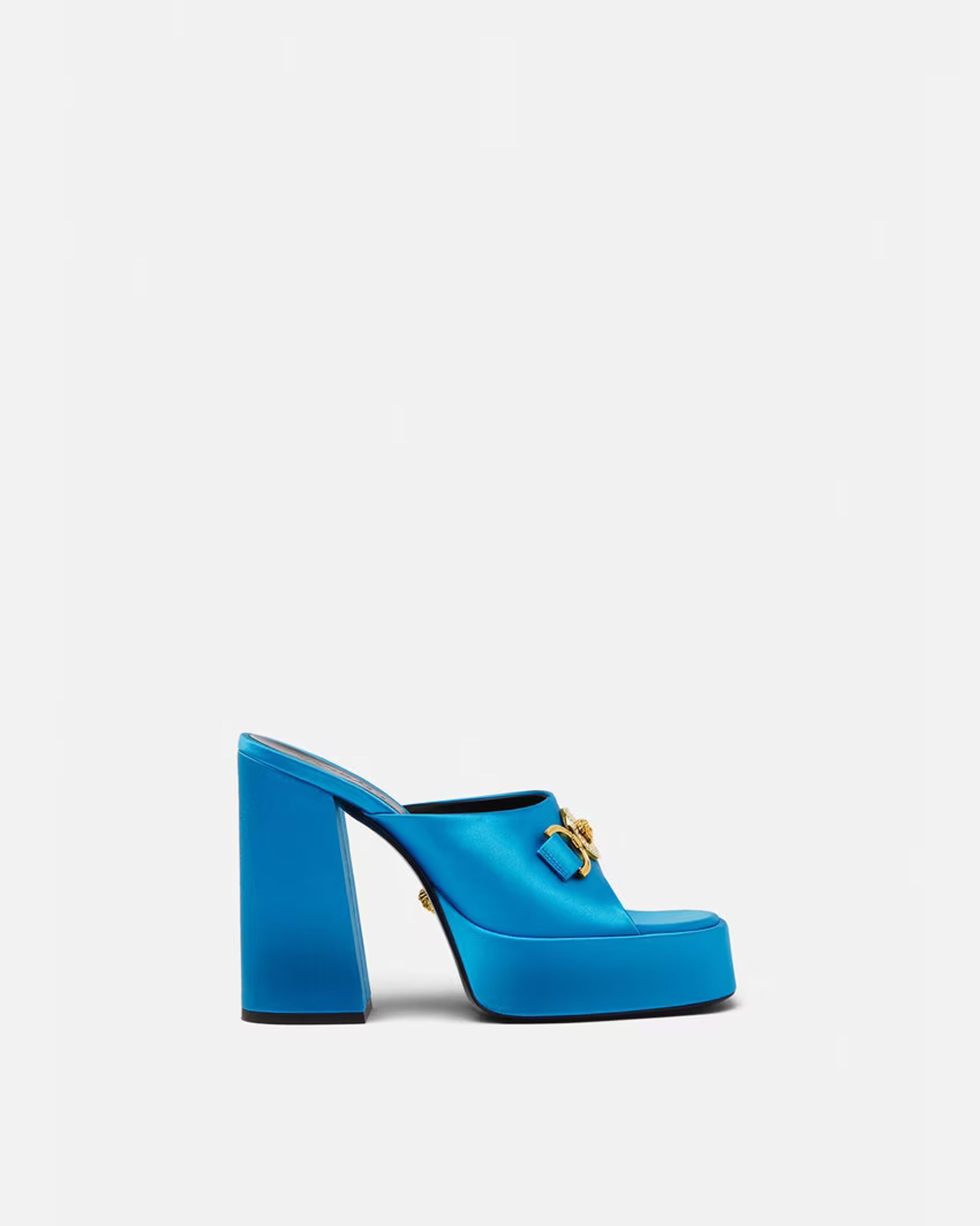 Versace Aevitas Satin Platform Mules | VERSACE