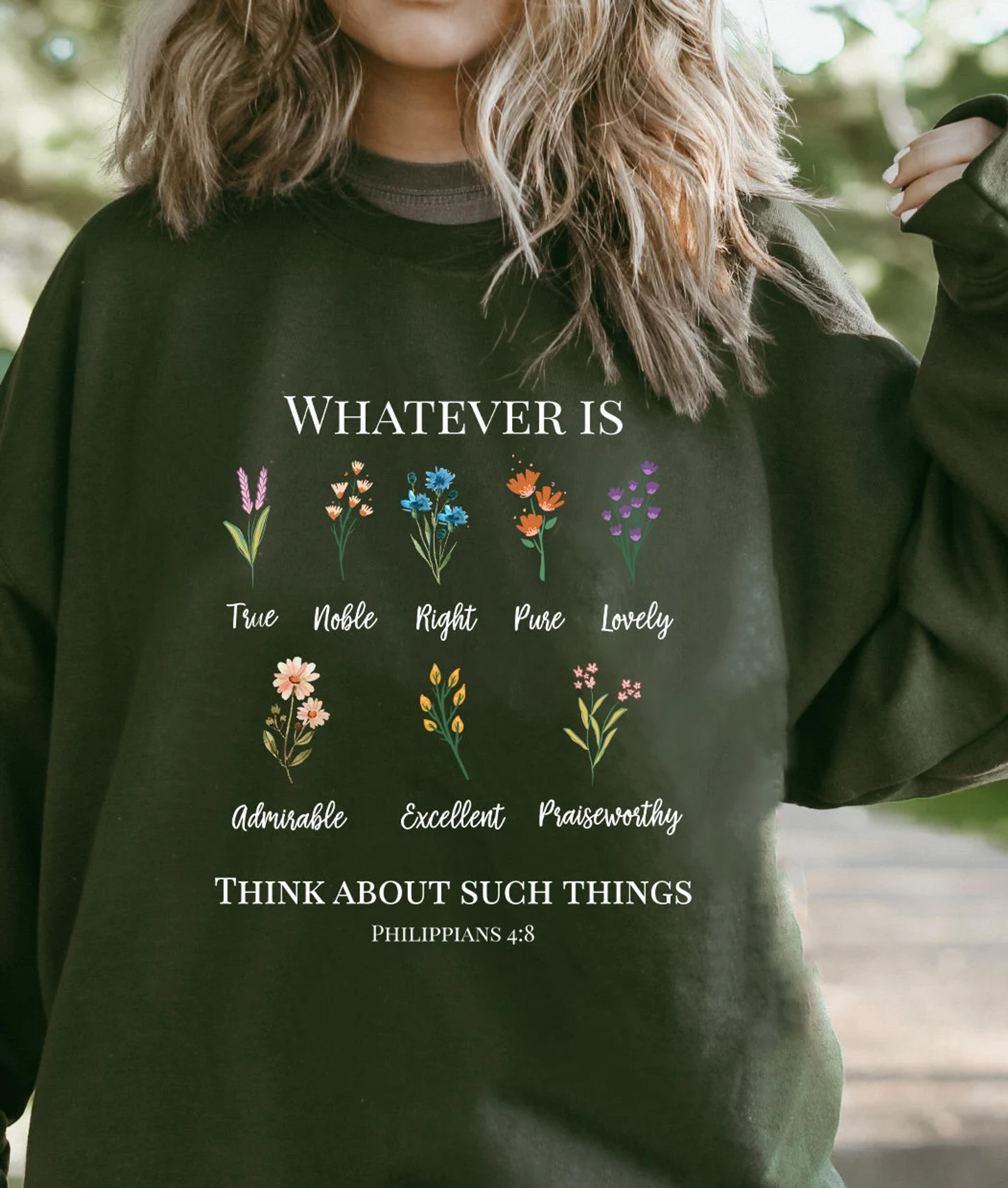 Whatever is Christian Sweatshirt for Women/ Philippians 4:8