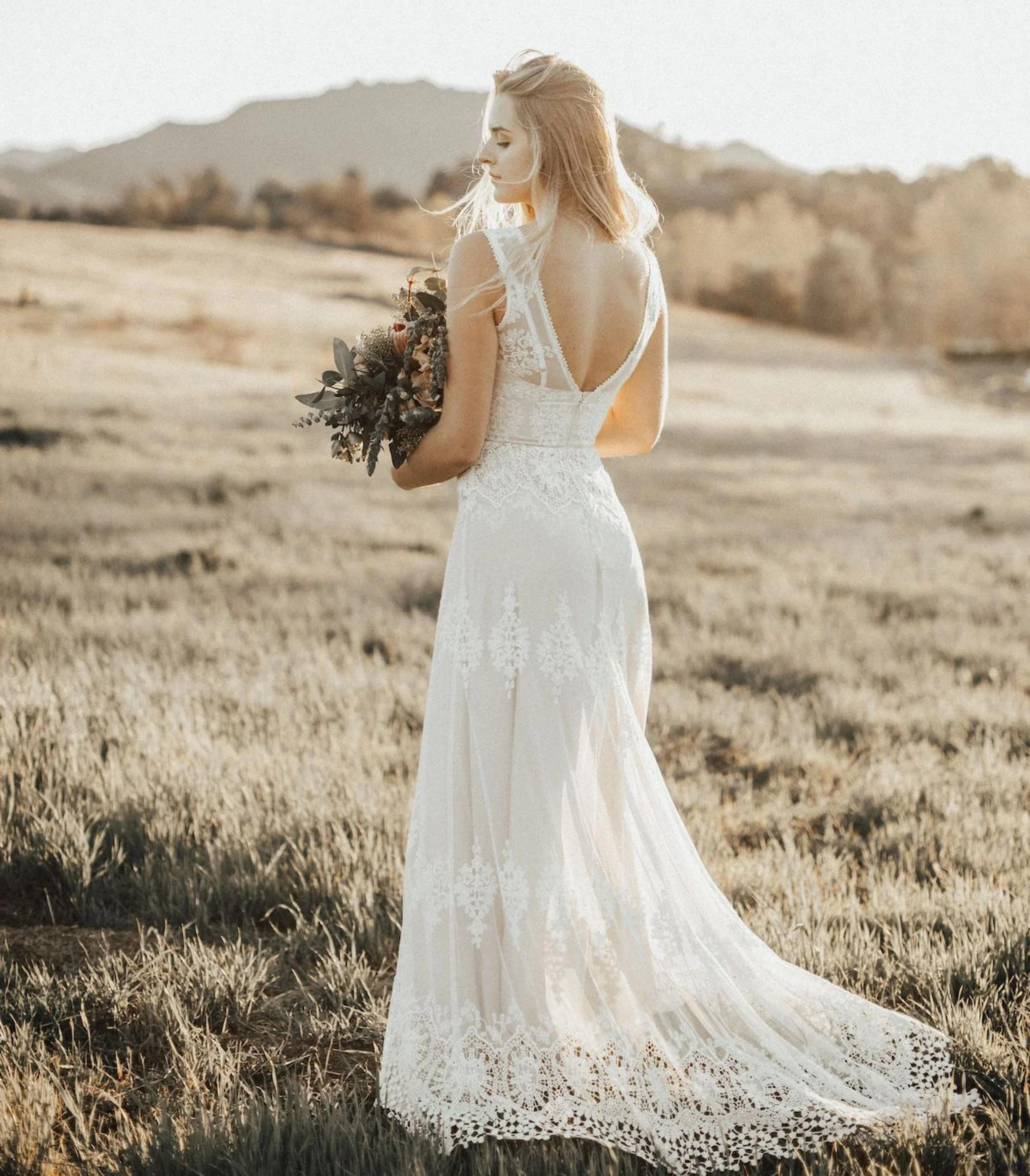 Anais Bohemian Lace Wedding Dress | Dreamers and Lovers