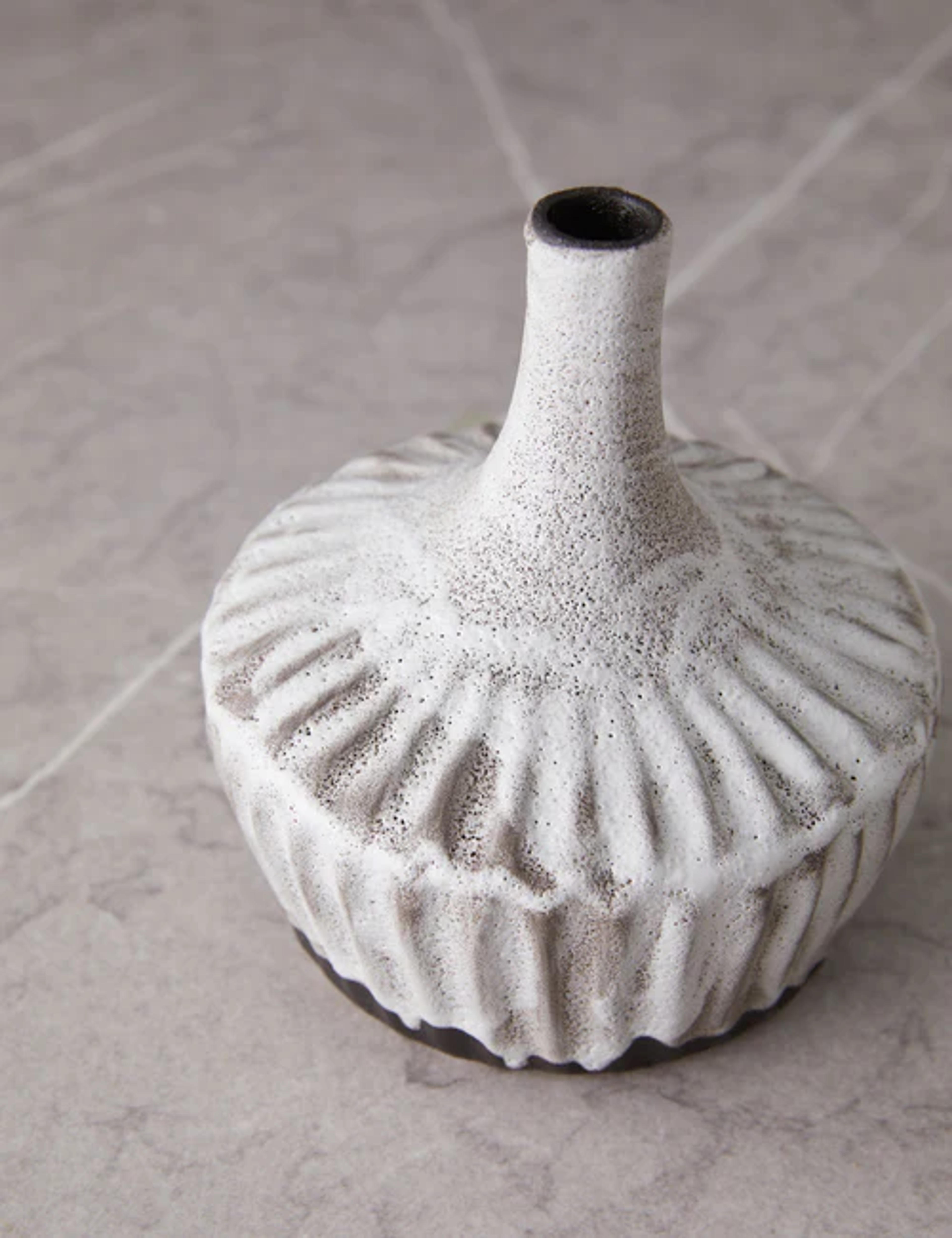 Roma Glazed Stoneware Fluted Vase