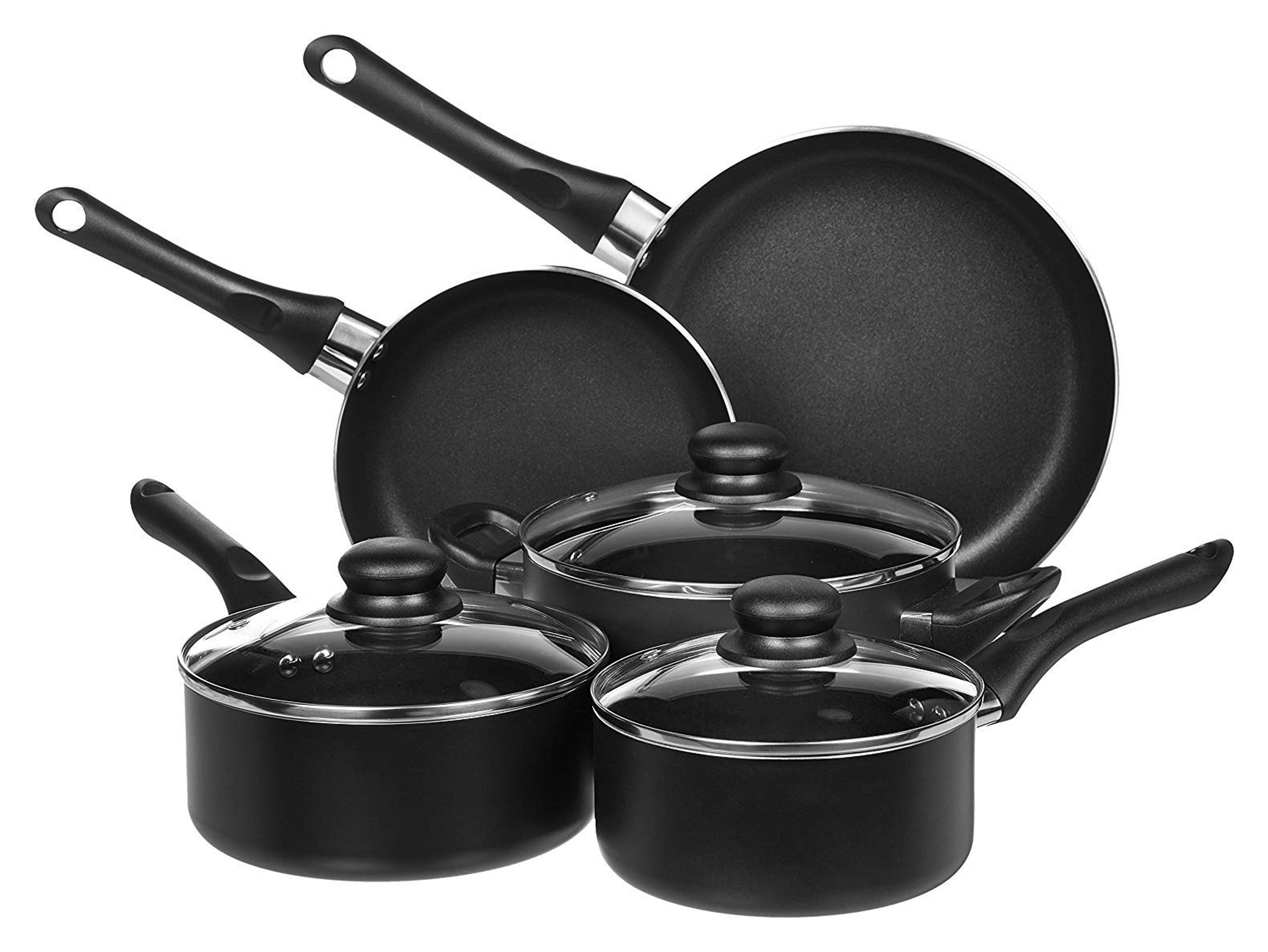 Limited-time deal: Amazon Basics Non-Stick Cookware Set, Pots and Pans - 8-Piece Set