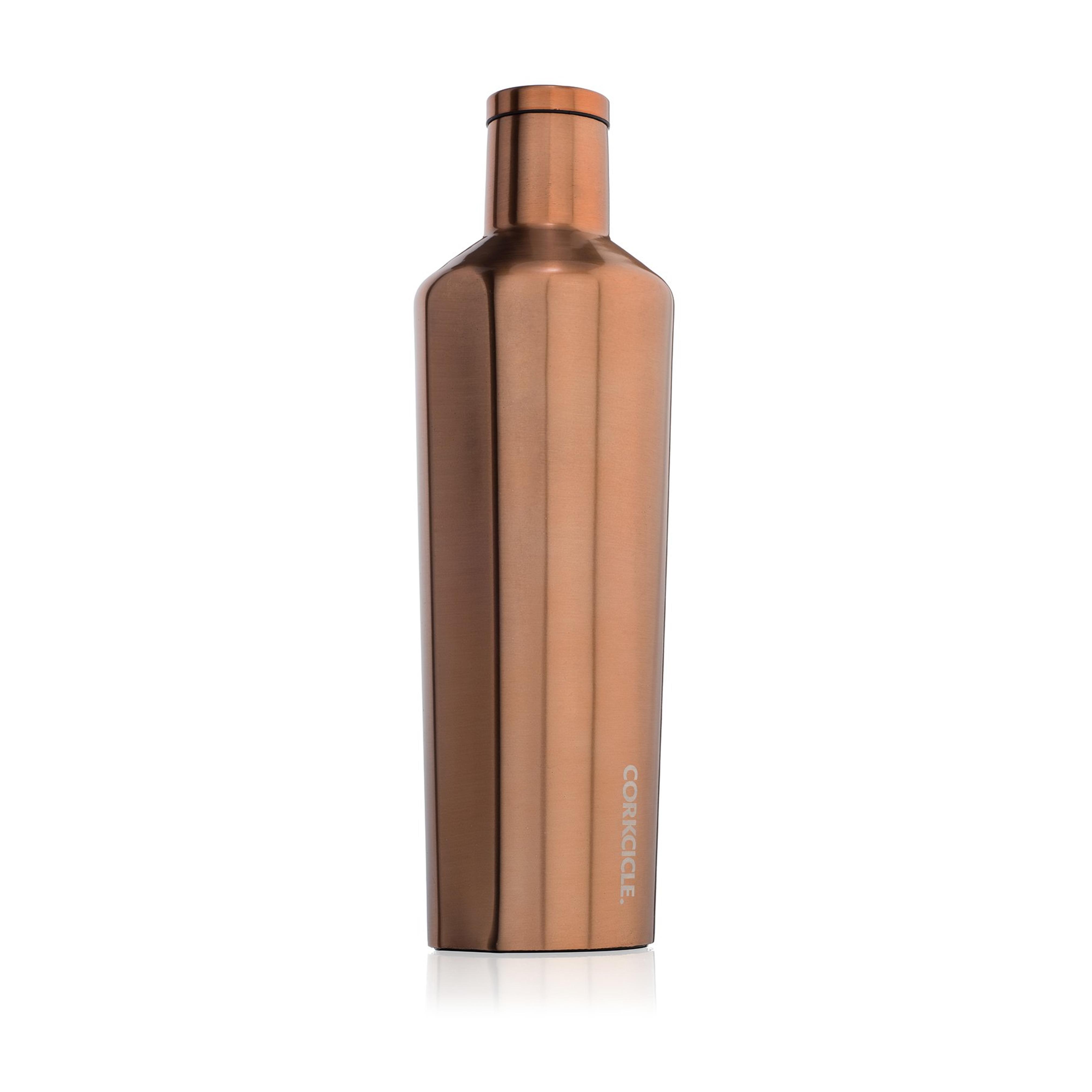 Corkcicle Triple Insulated Water Bottle and Thermos, 25 oz, Brushed Copper