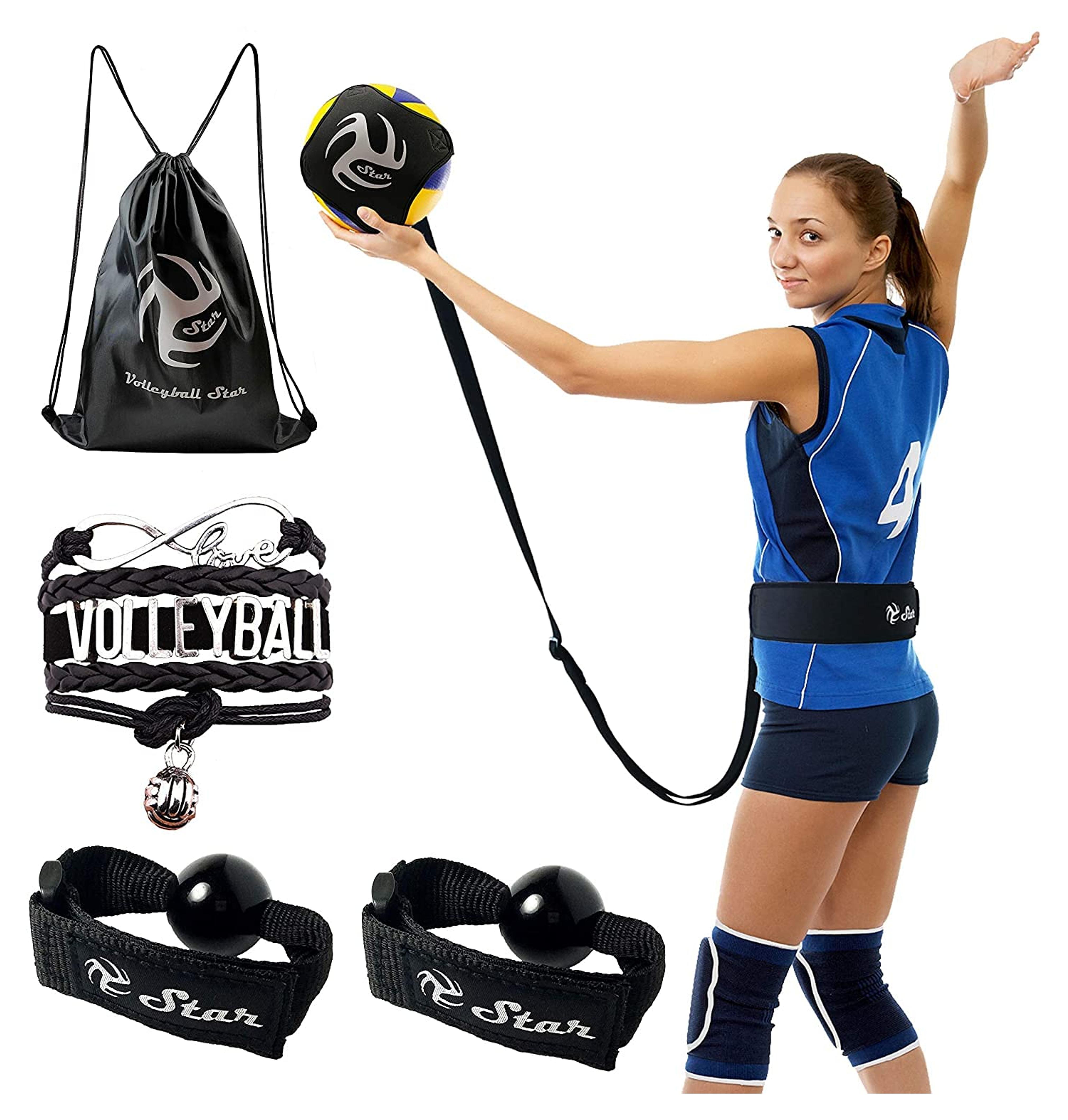 Amazon.com : VbStar Volleyball Star Training Equipment - 1 Ball Rebounder for Solo Practice Your Serve and Spike +2 Setting Trainer Straps for a Proper Hand Placement +1 Drawstring Backpack +1 Handmade Bracelet : Sports & Outdoors