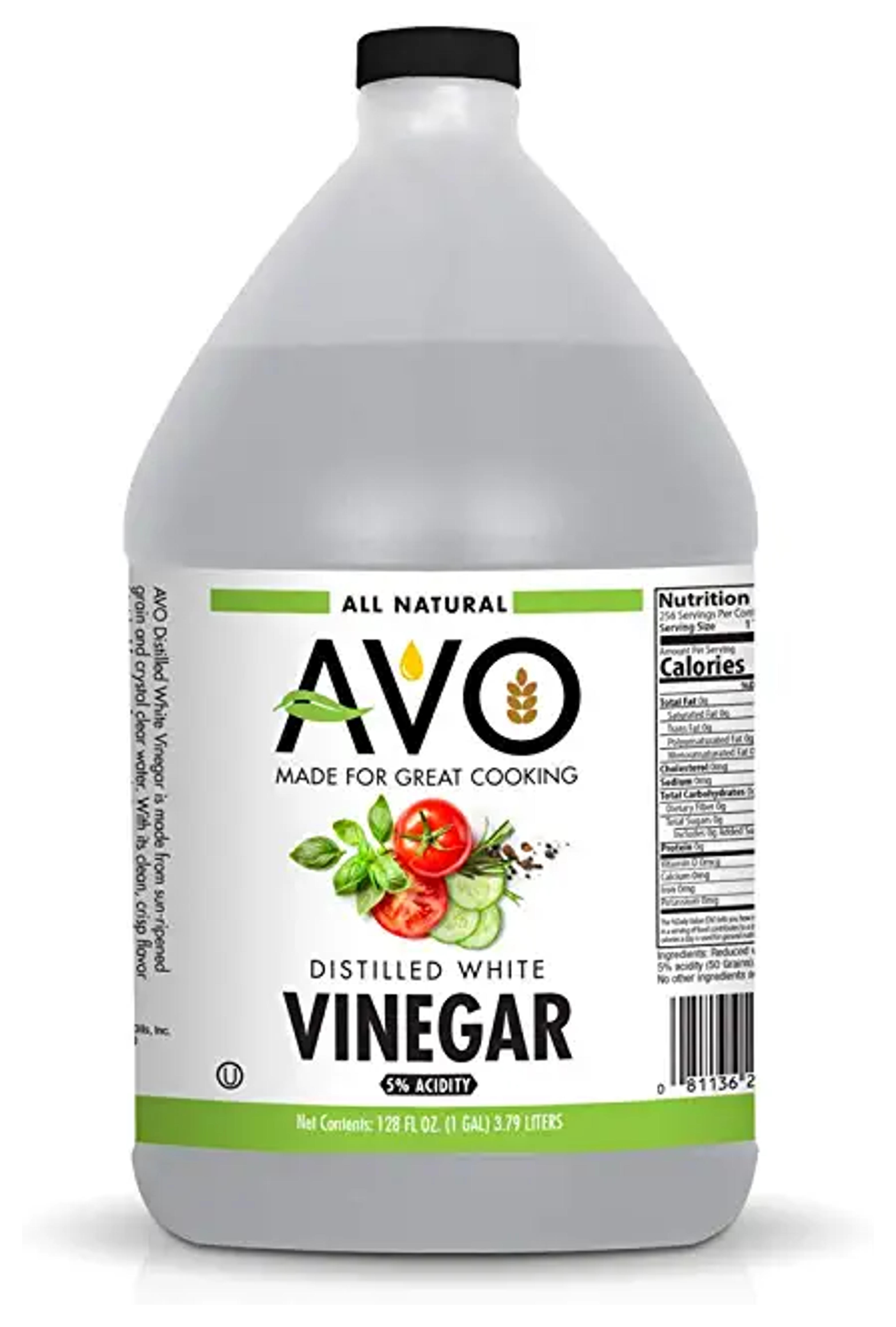 Amazon.com : AVO 1 Gallon (128 oz) Pure Natural Distilled White Vinegar - 5% Acidity : Grocery & Gourmet Food