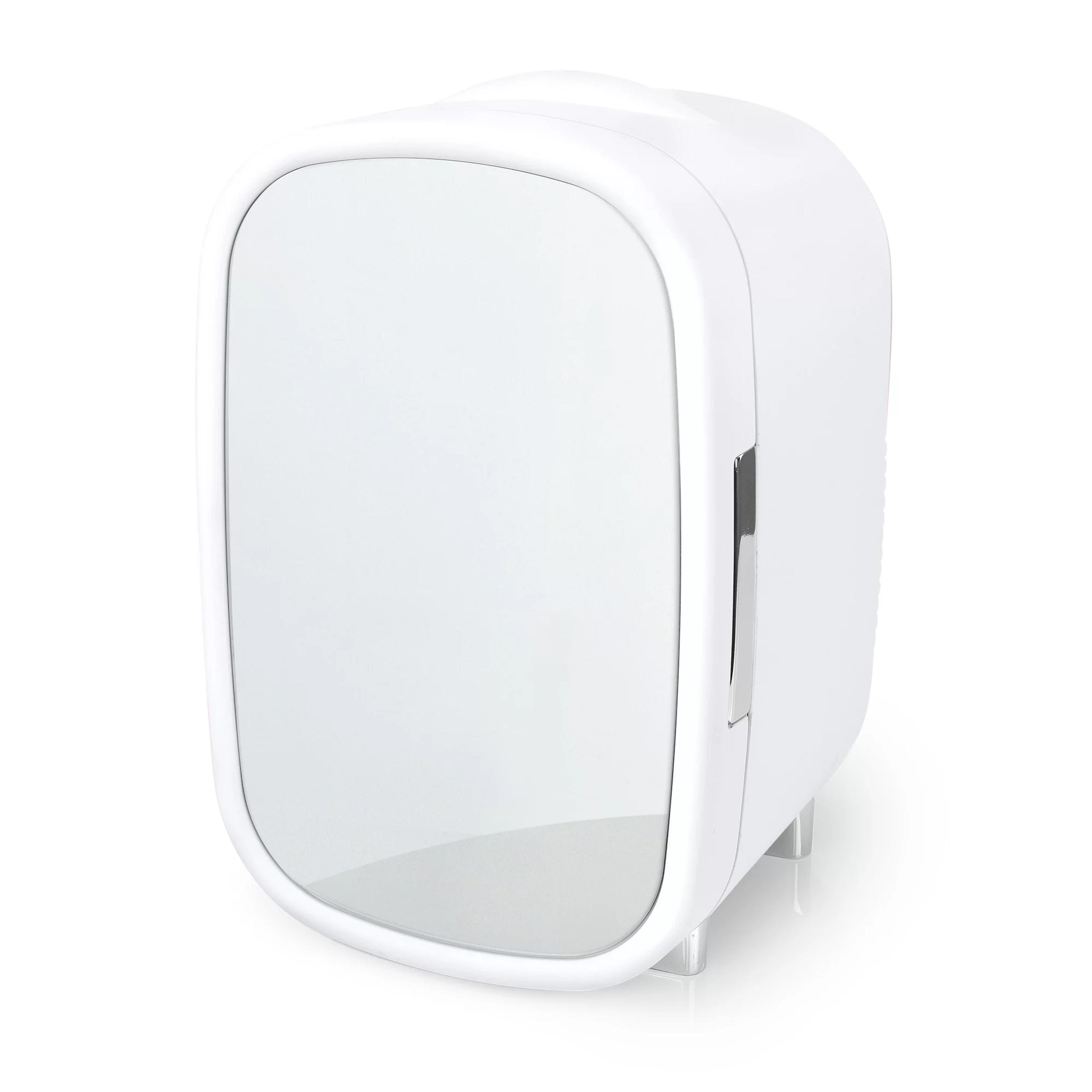 Personal Chiller Cosmetic Mini Fridge with Mirror Door for Vanity, White