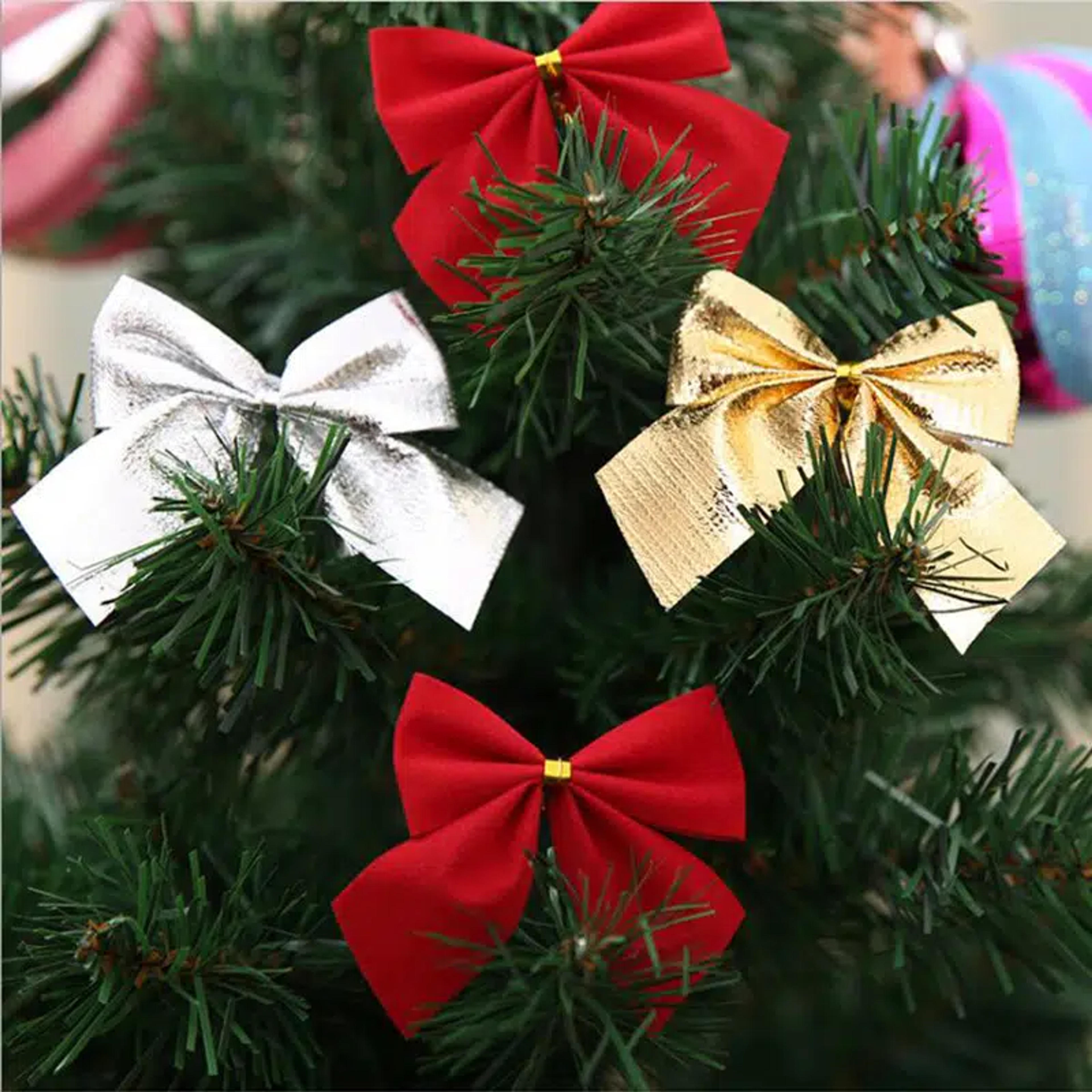 Temu | Christmas Flocking Bow Decoration, Christmas Tree Small Pendant