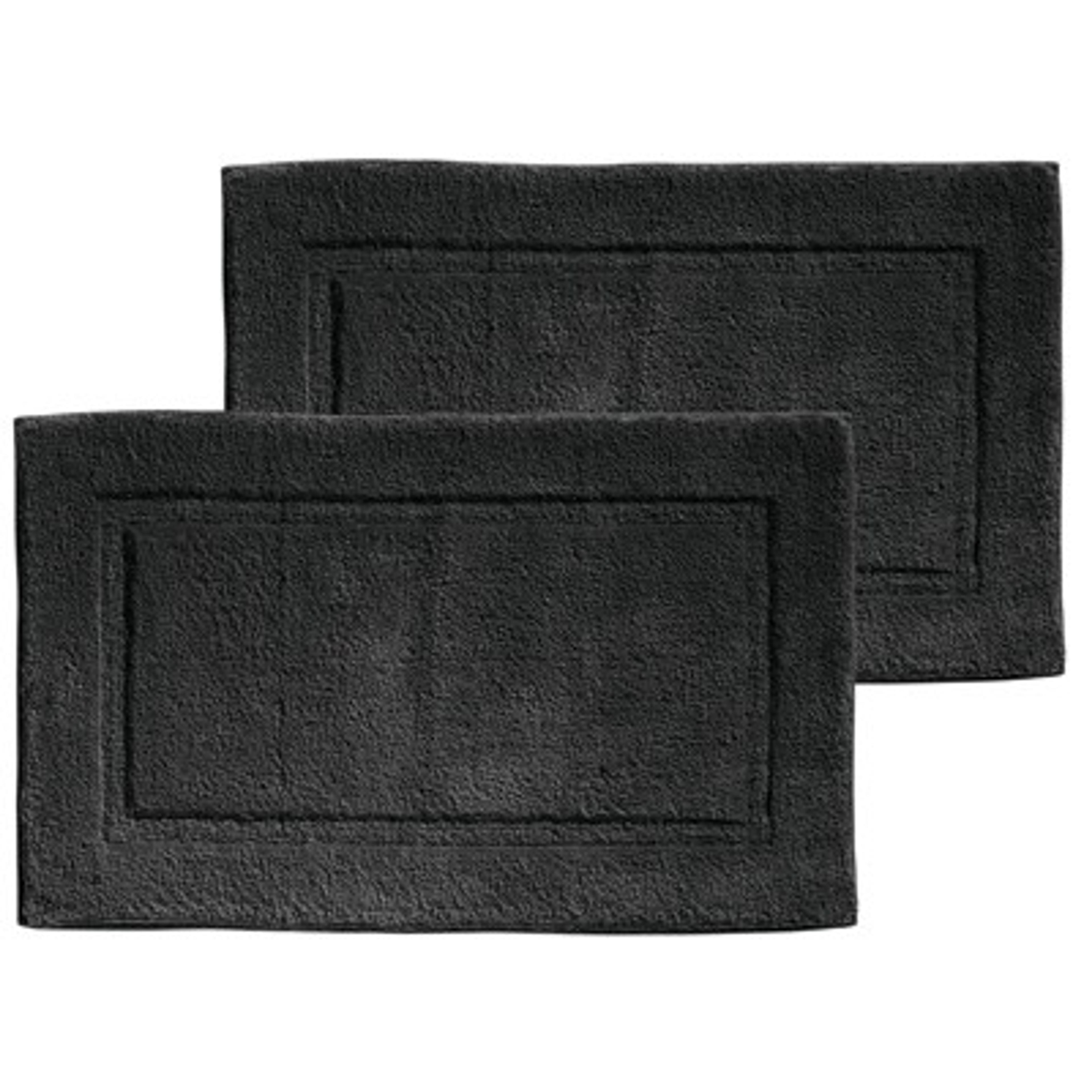 Mdesign 100% Cotton Bath Mat, Hotel-style Bathroom Floor Rug, 2 Pack, Black : Target