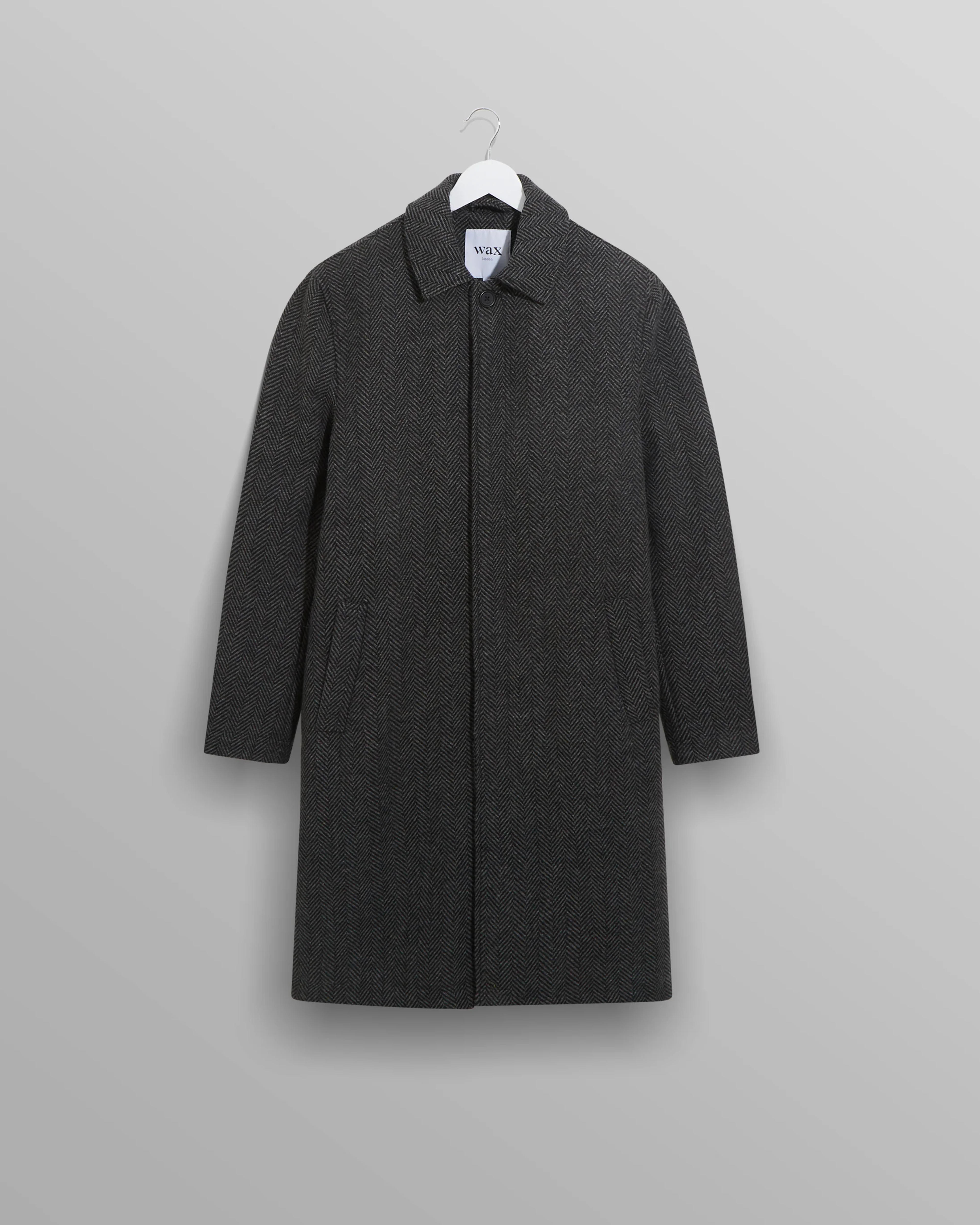 Chester Coat Black/Grey Herringbone