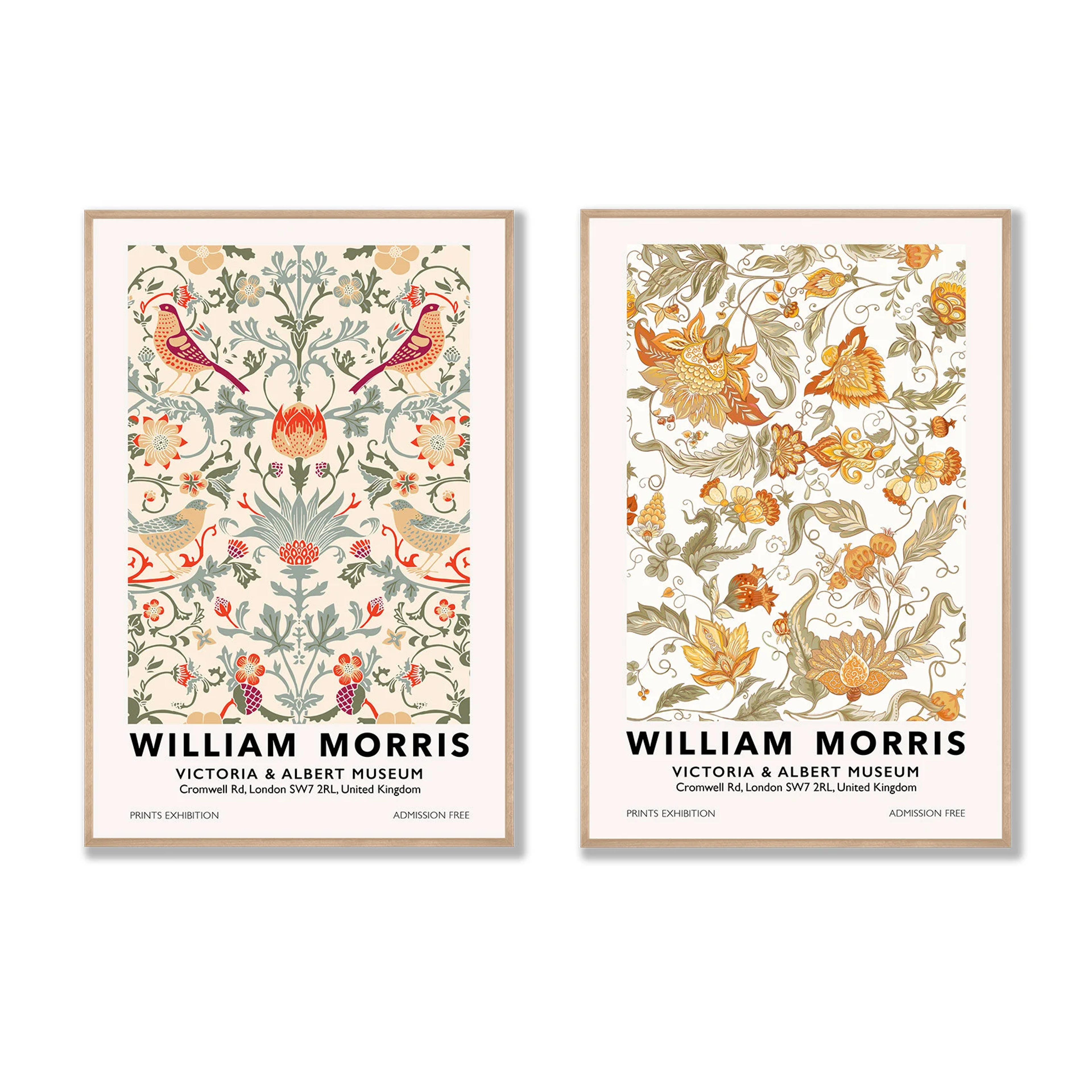 William Morris Exhibition Posters Set of 2 Floral Wall Art - Etsy