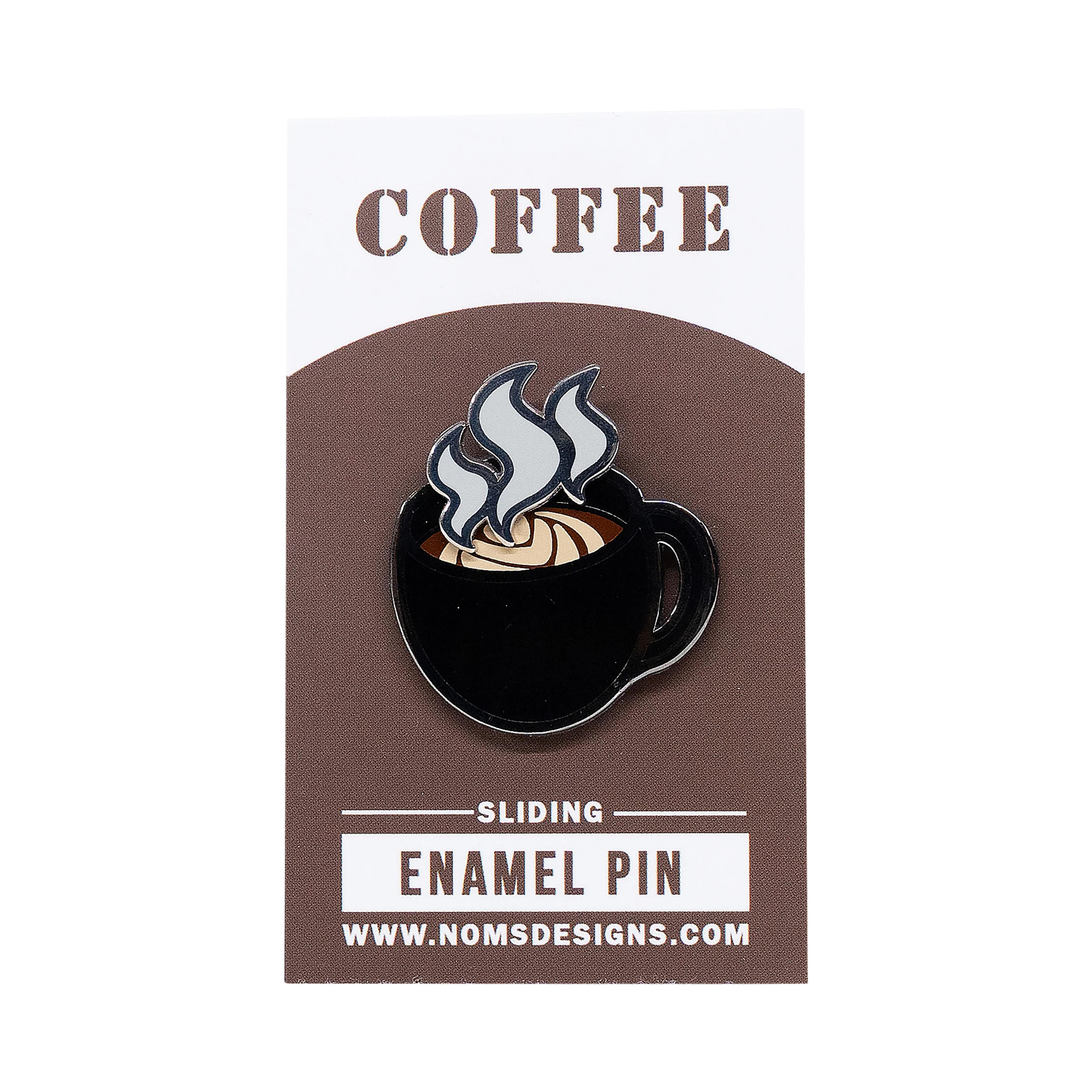 Coffee Interactive Sliding Enamel Pin – Noms