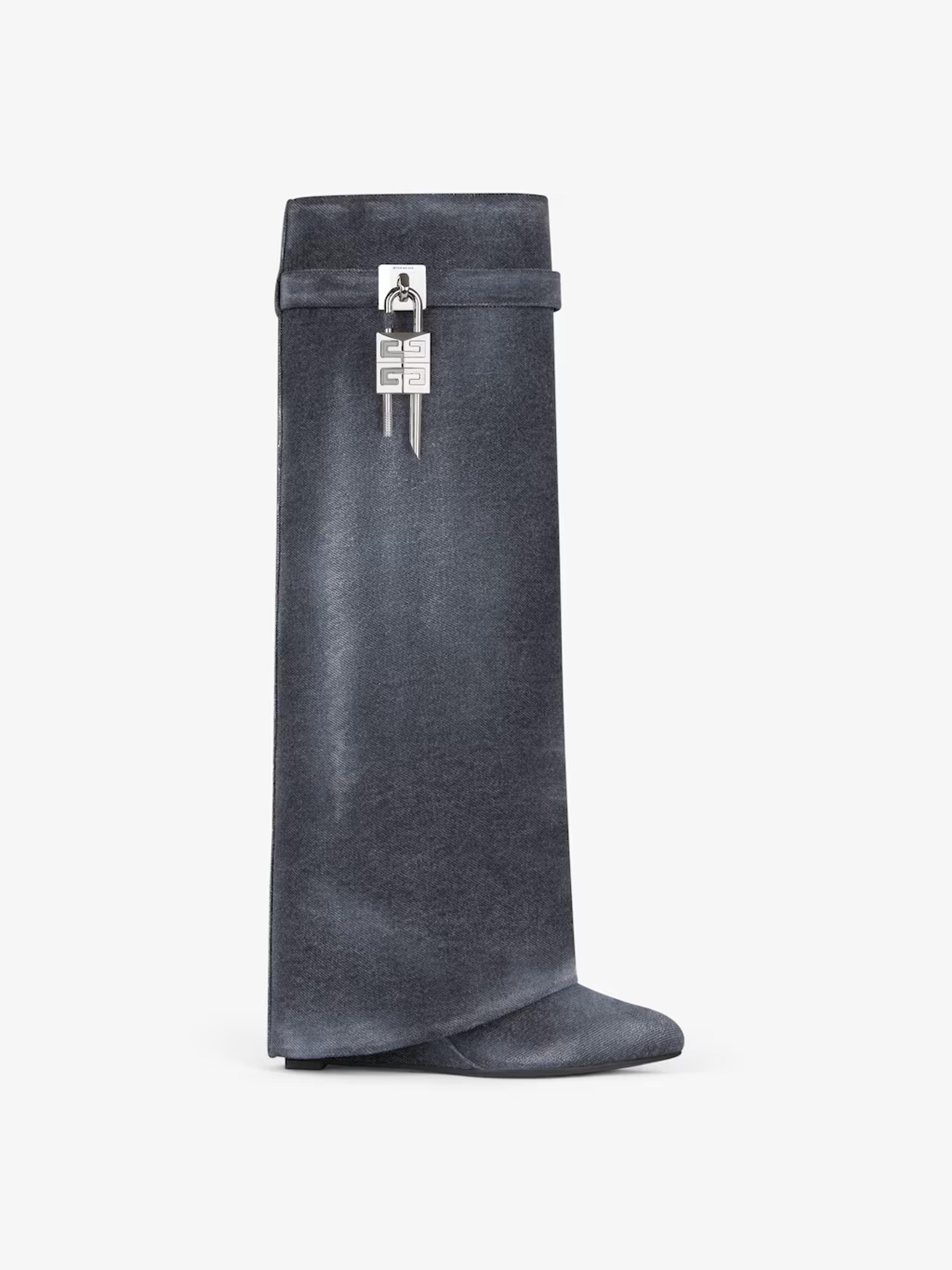 Shark Lock boots in washed denim | Givenchy CA