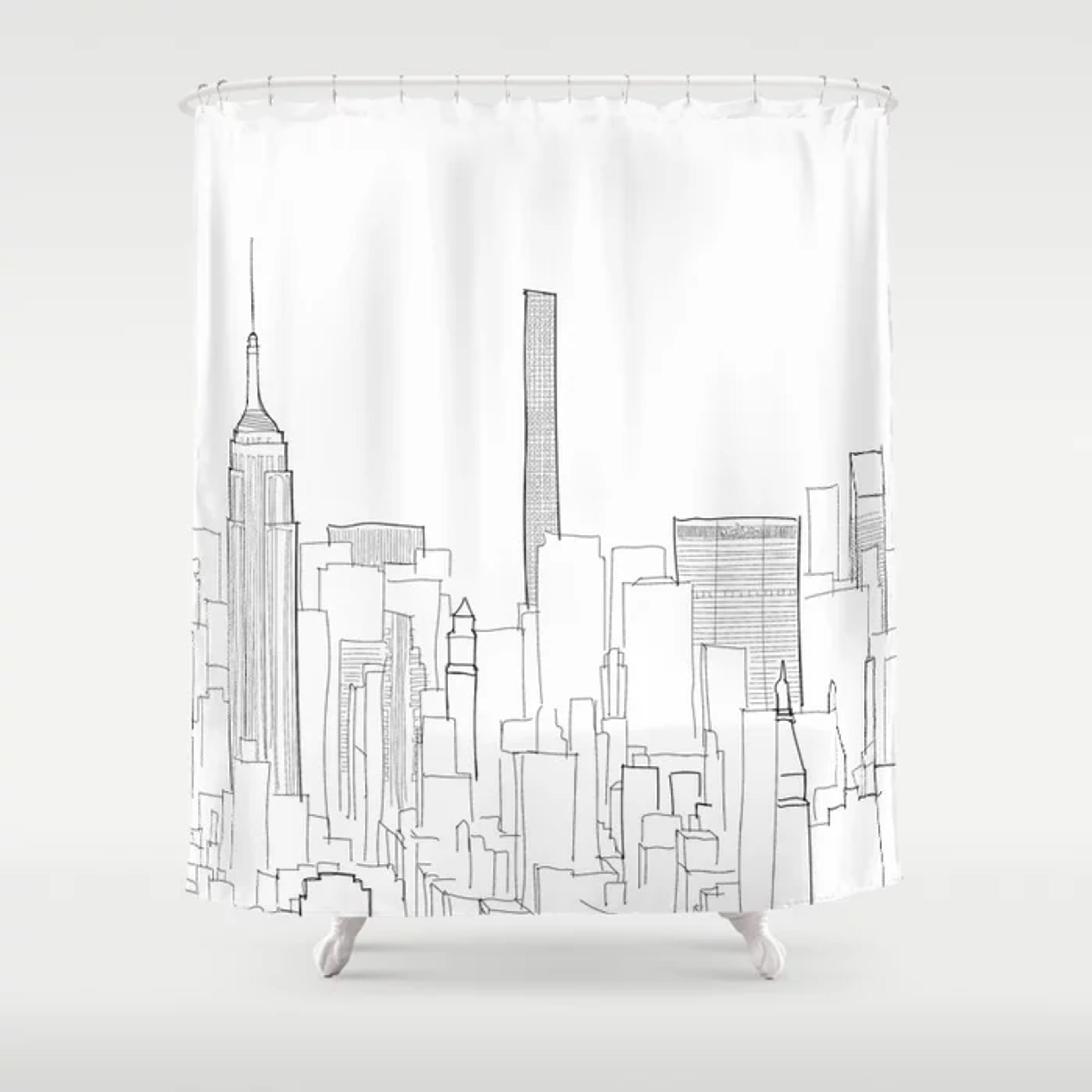New York City Doodle Shower Curtain by Mary Stiger