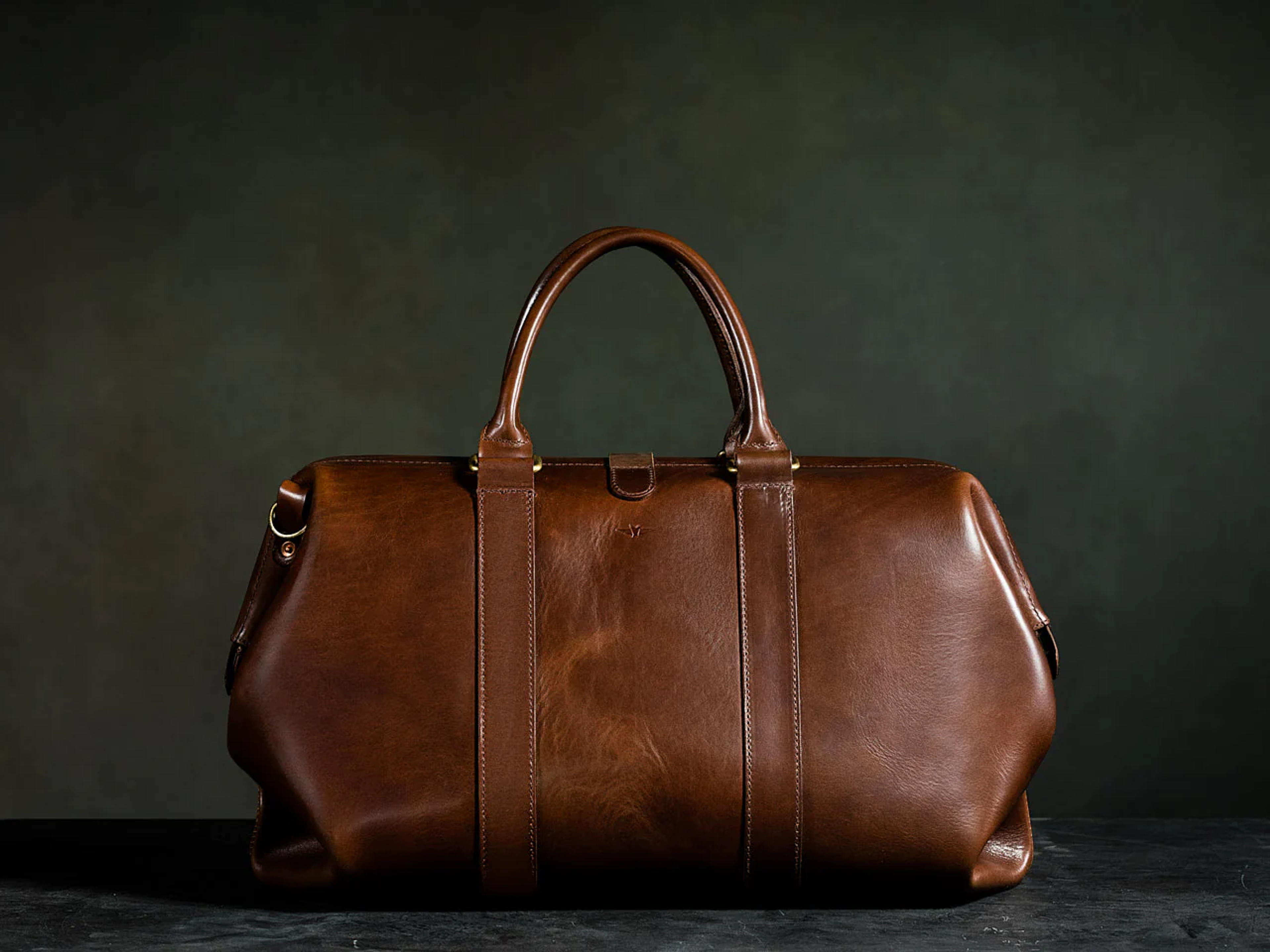 Brown Leather Weekender Bag - Men's Duffle Bag from Satchel & Page