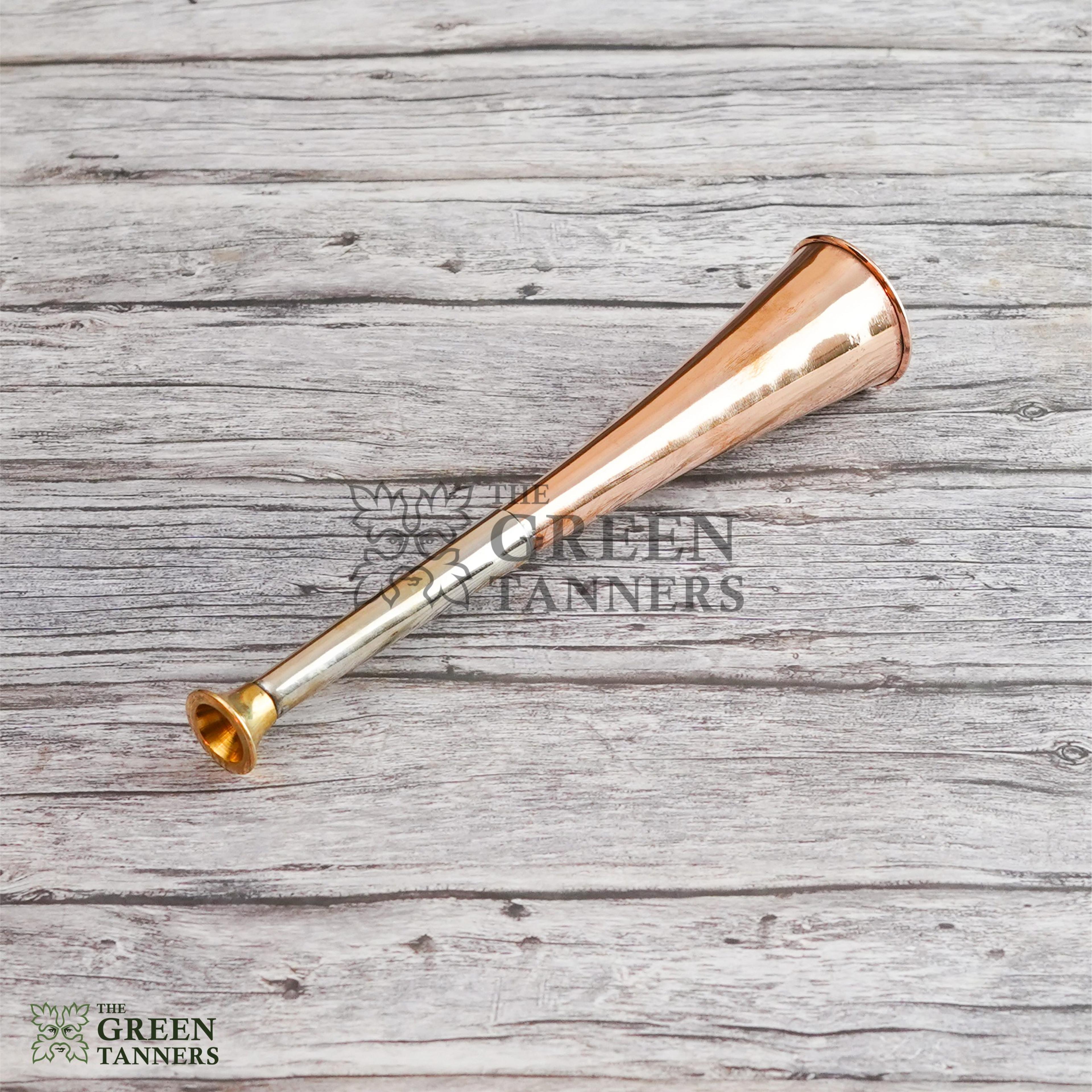 Copper Fox Hunting Horn With Brass Mouthpiece